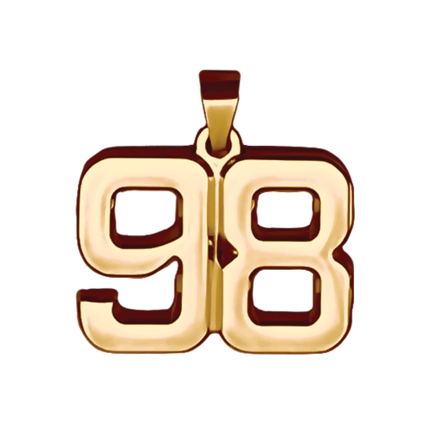 Pro Number Pendant - 14K Gold Plated Stainless Steel