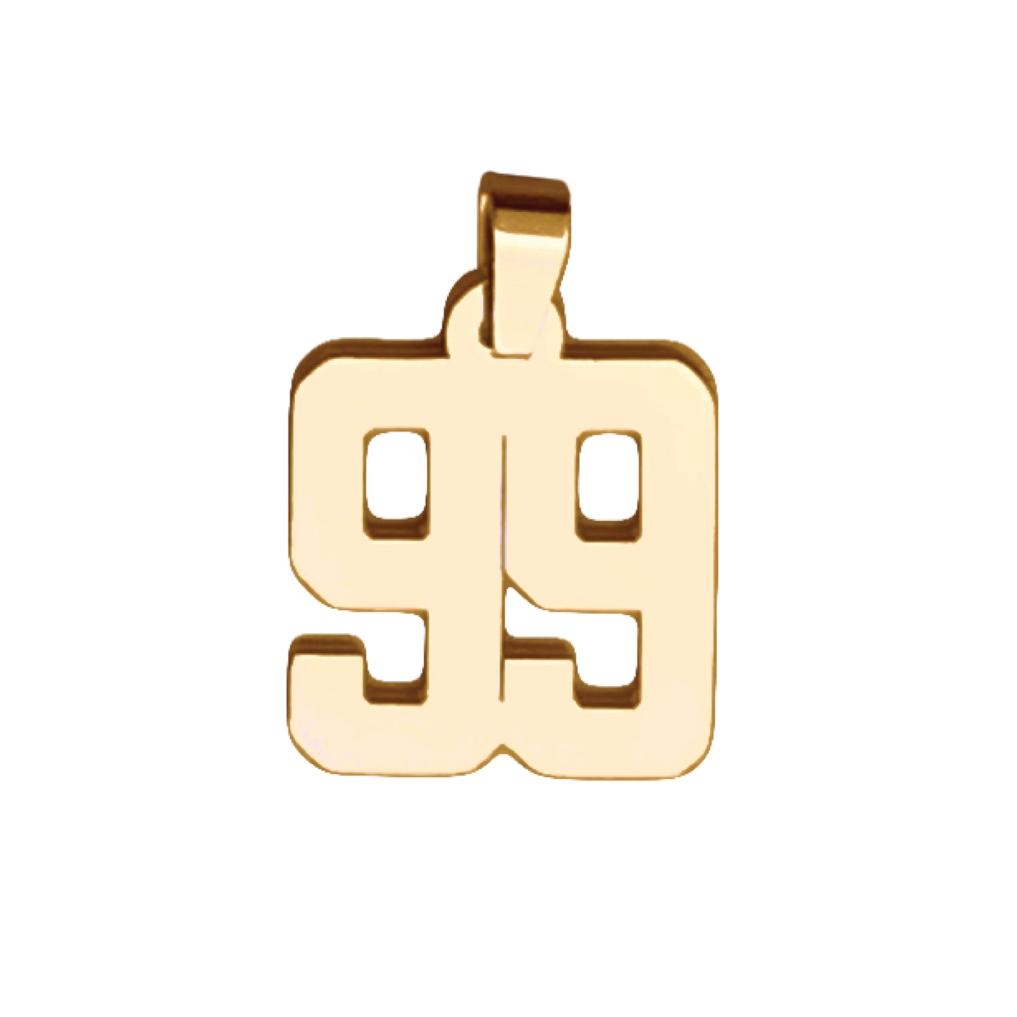 Custom Number Pendant Necklace - 14K Gold Plated Stainless Steel