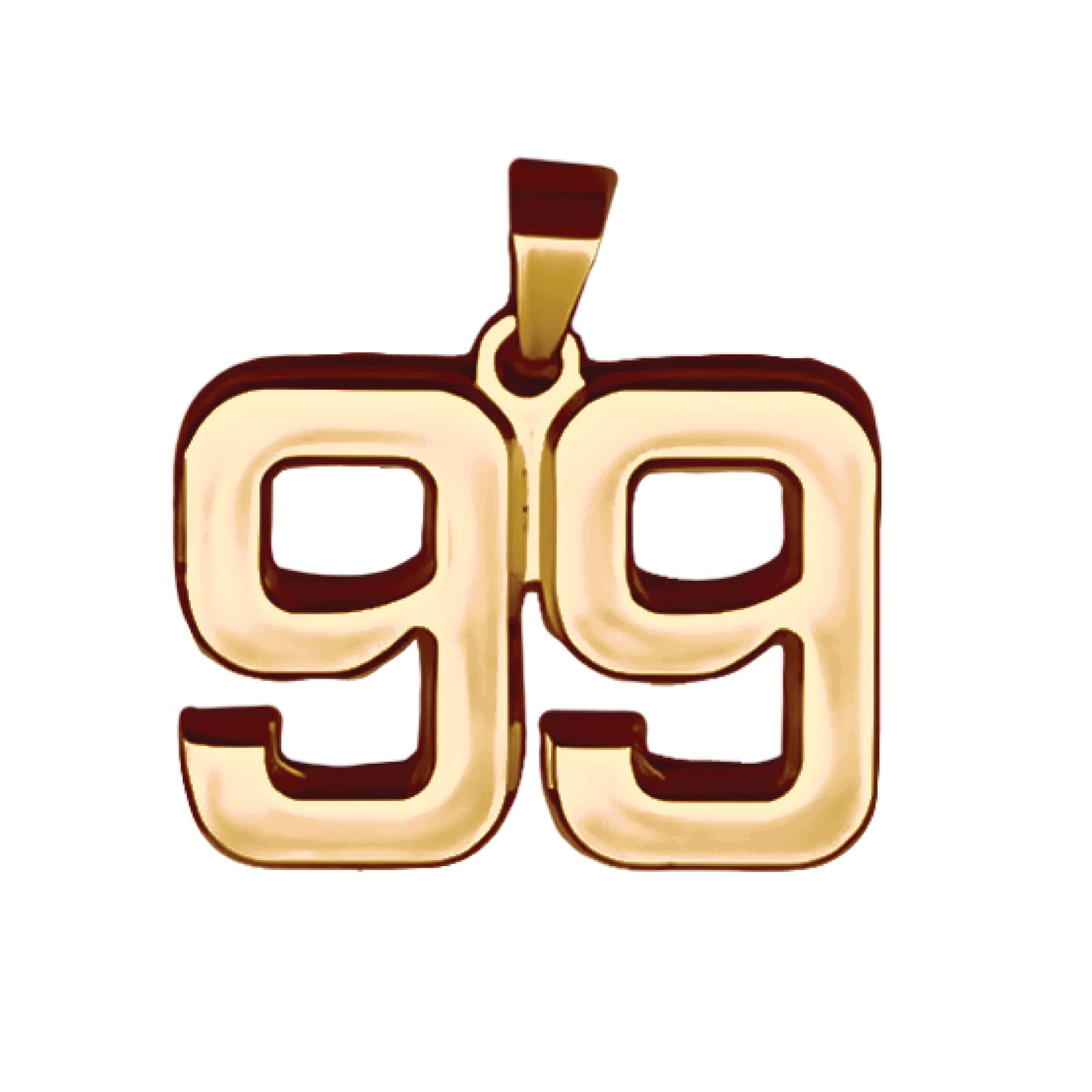Pro Number Pendant - 14K Gold Plated Stainless Steel