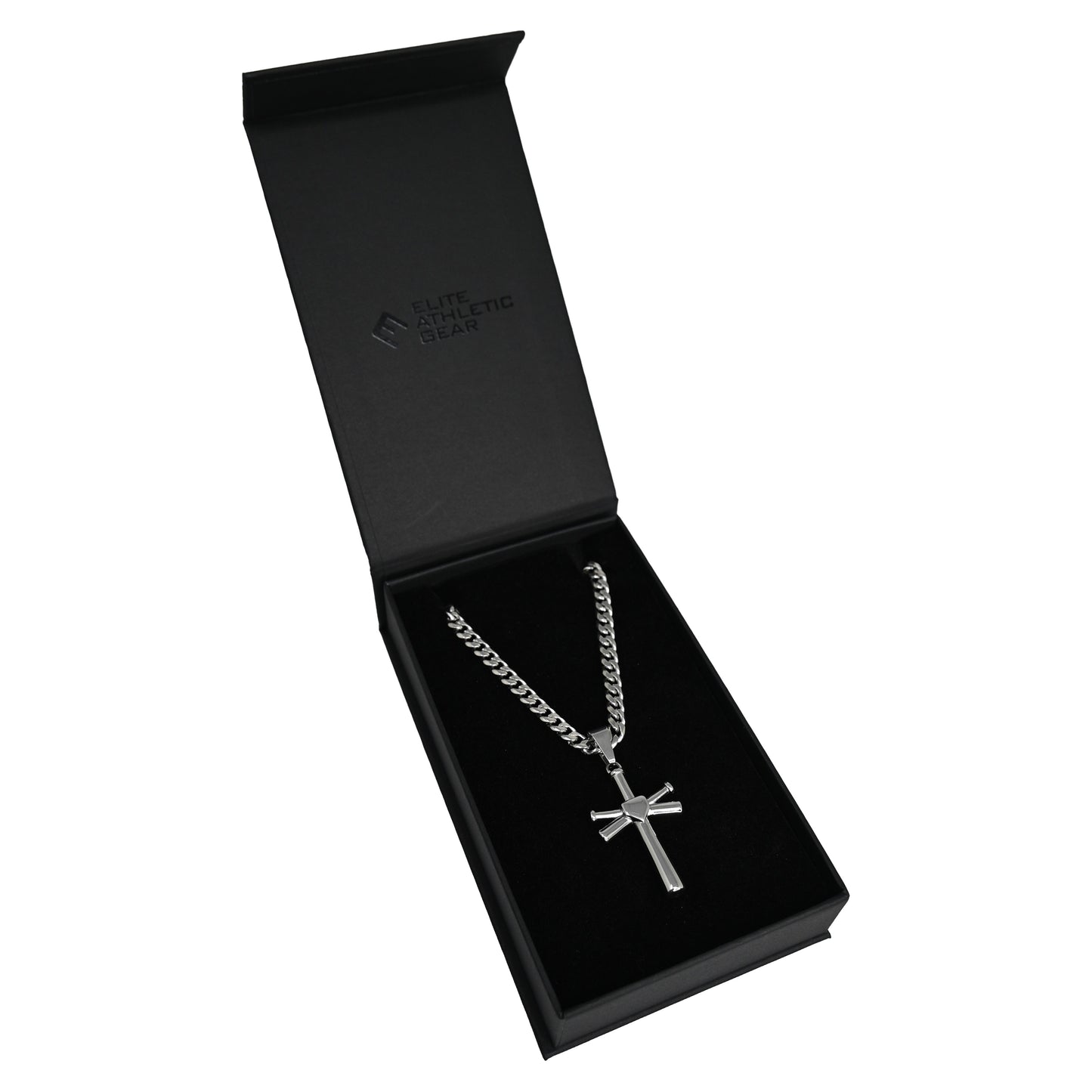 Pro Baseball Bat Cross Pendant - Stainless Steel