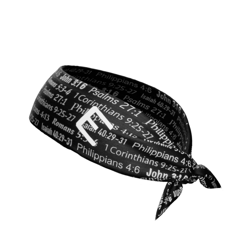 Black Bible Verse Tie Headband