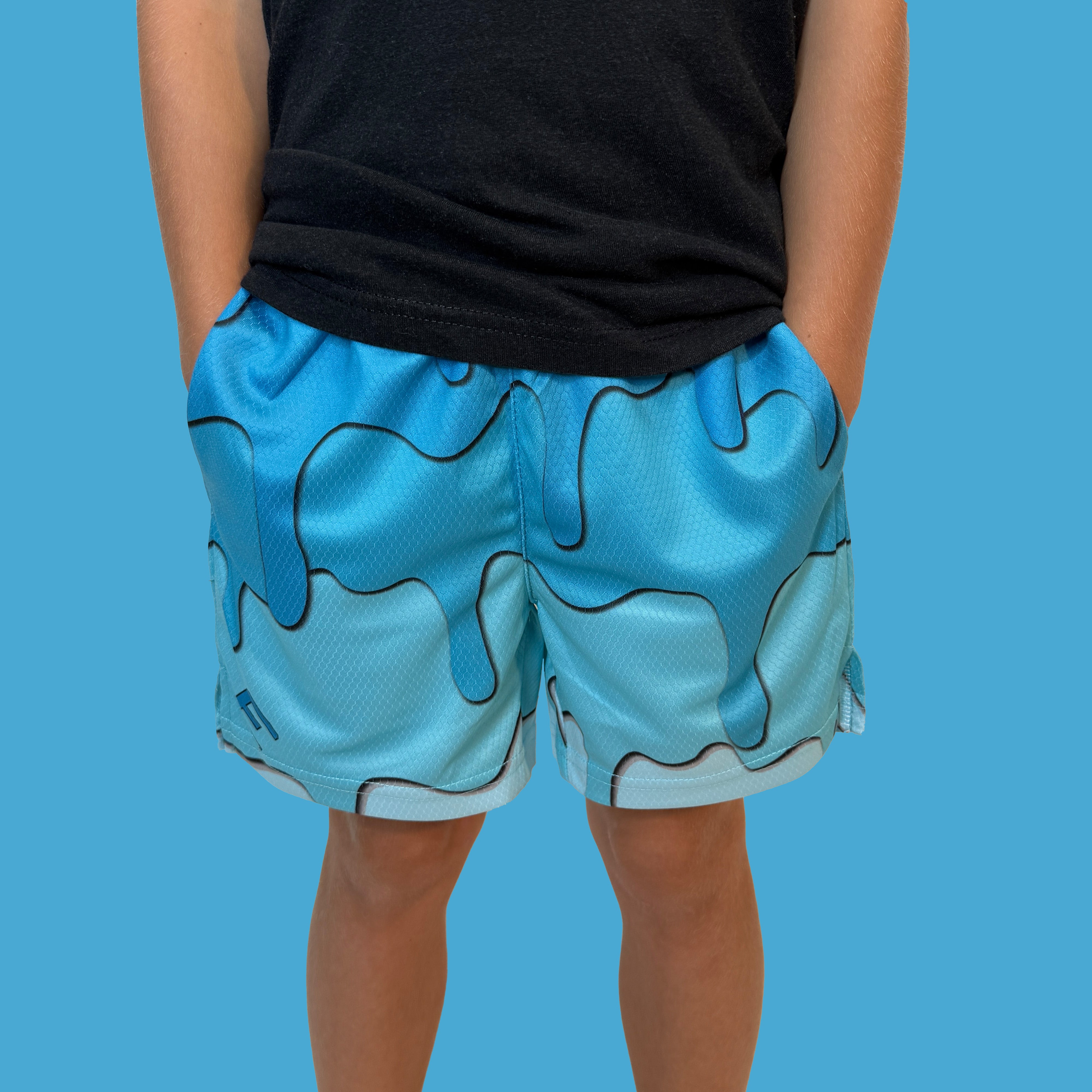 Blue Drippy Shorts