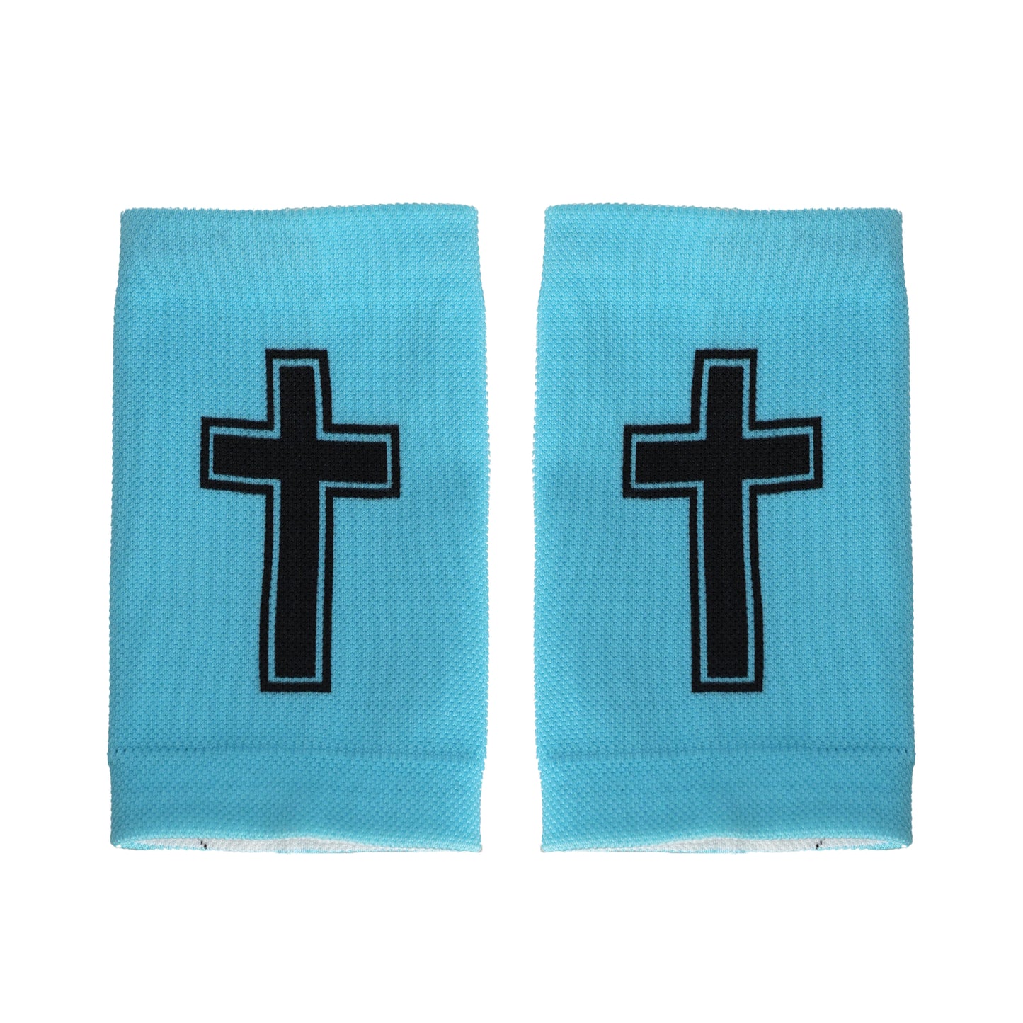 Faith Cross Light Blue Wrist Support Sleeves
