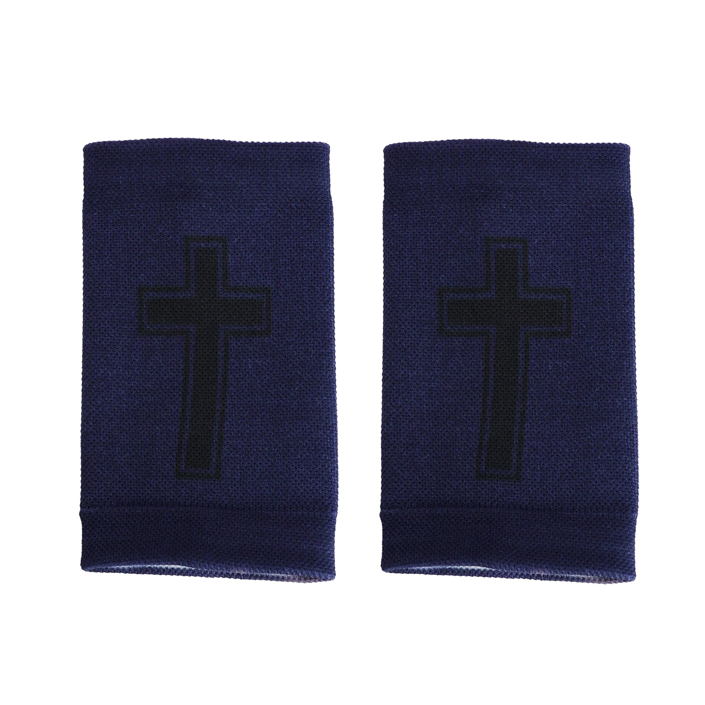 Faith Cross Navy Wrist Support Sleeves