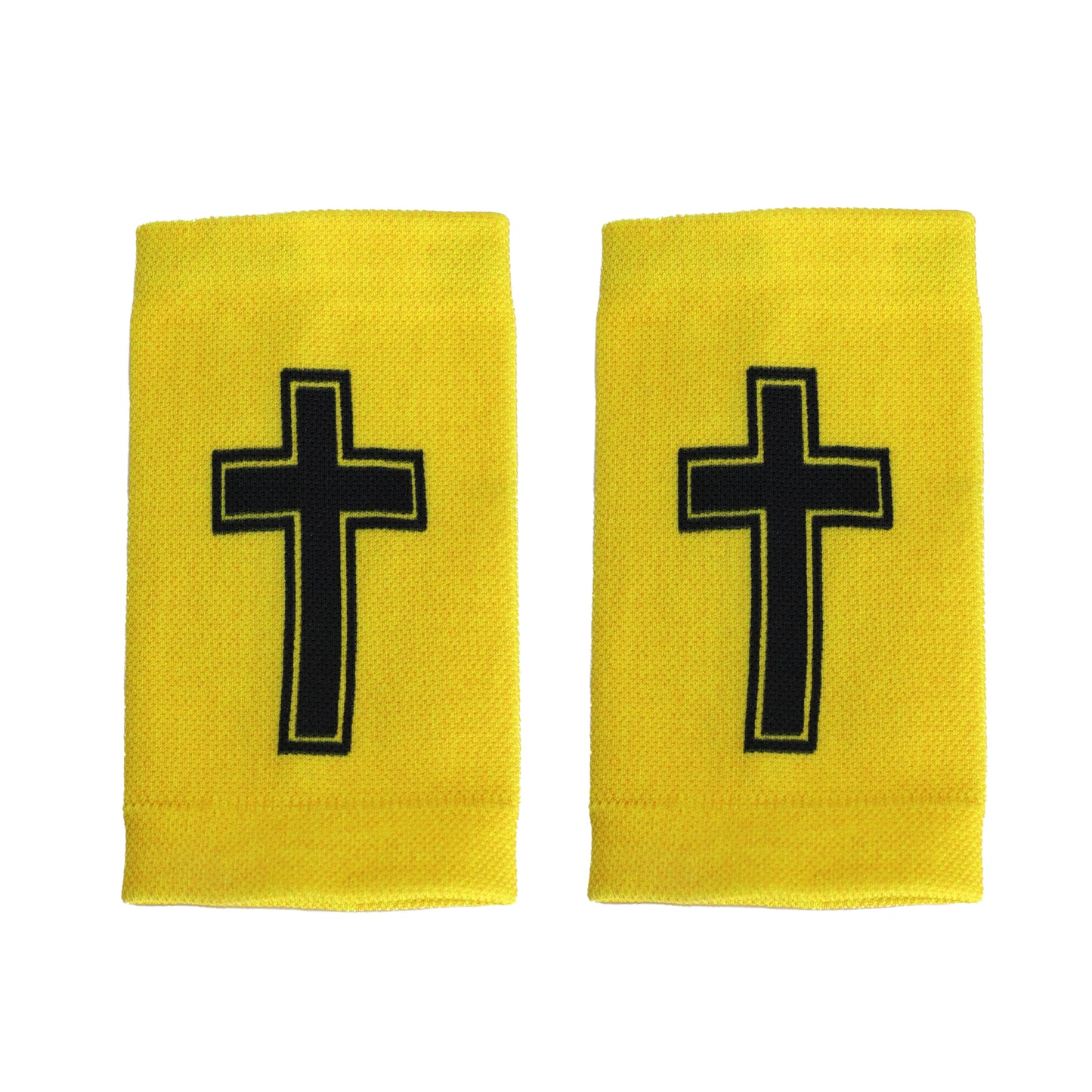 Faith Cross Yellow Wrist Support Sleeves