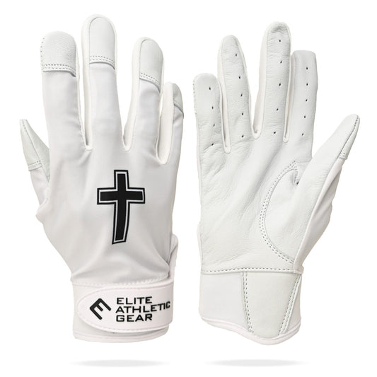 Faith Cross White Batting Gloves