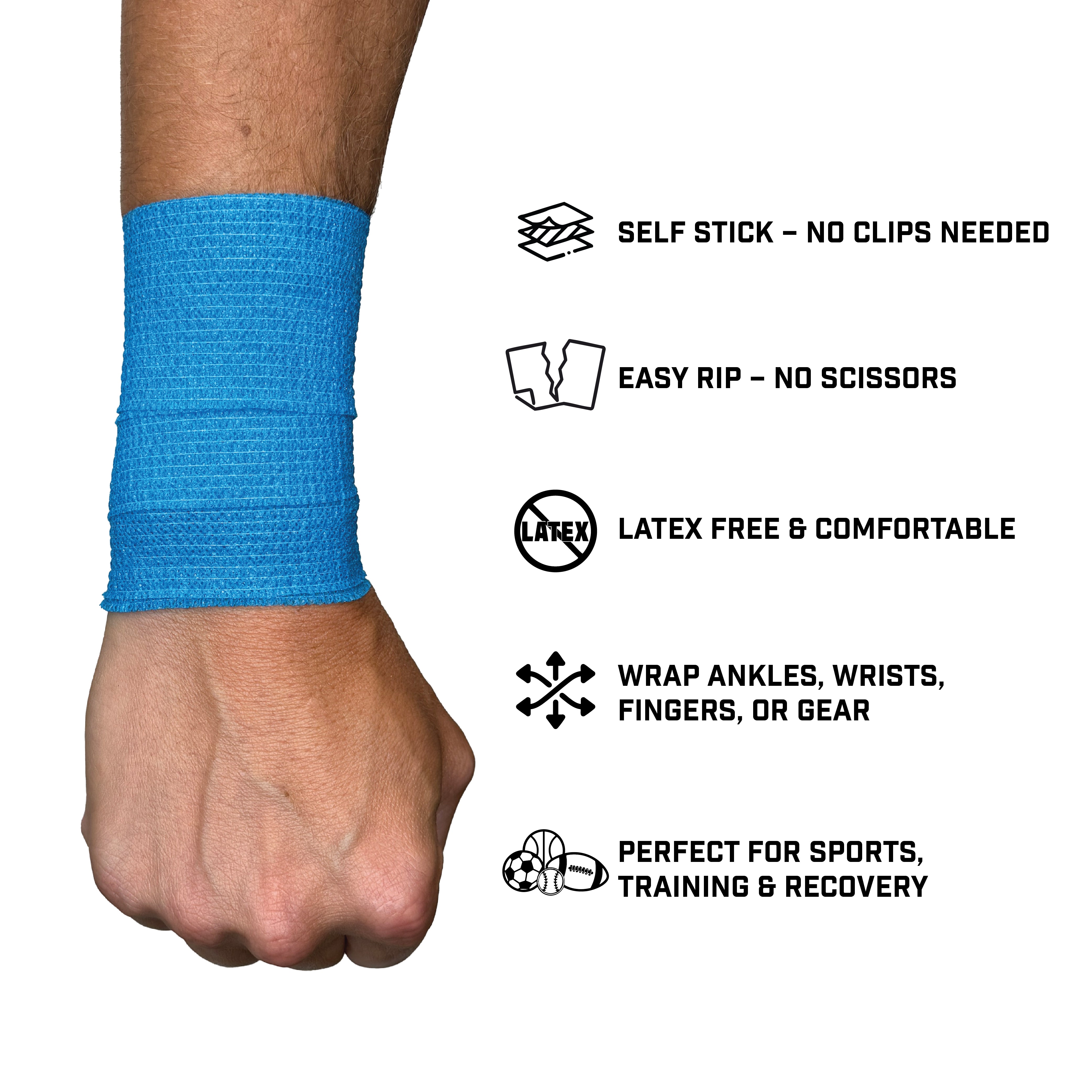 Light Blue Self Stick Athletic Tape