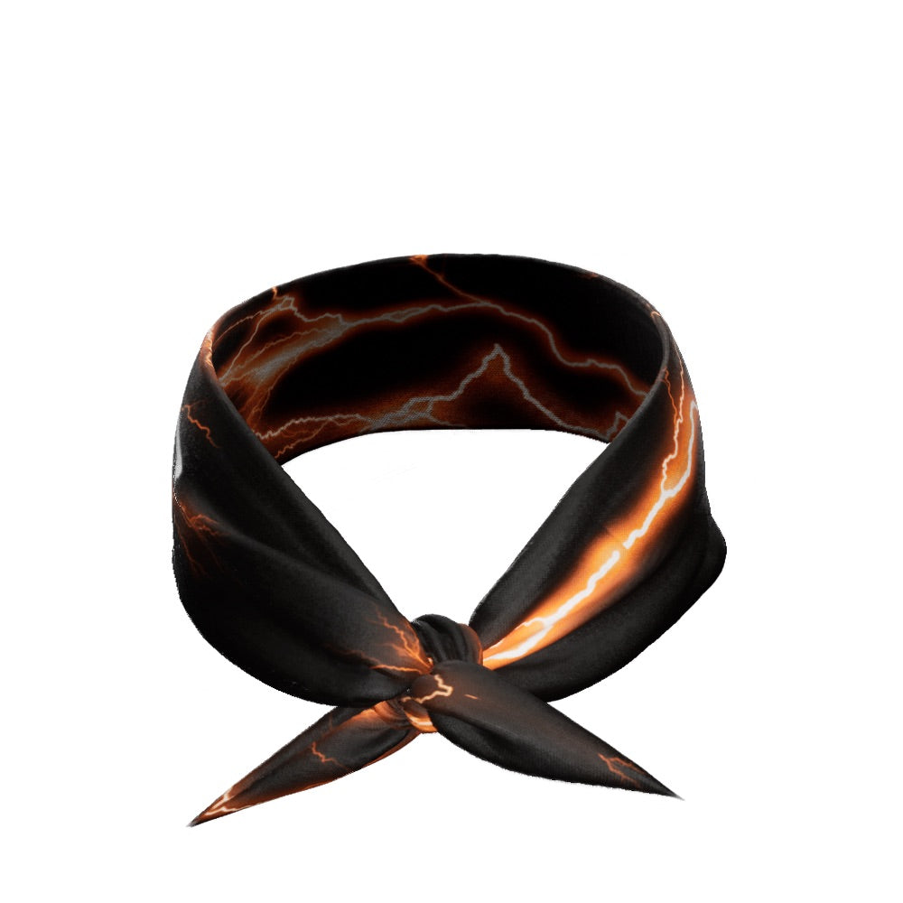 Orange Lightning Tie Headband
