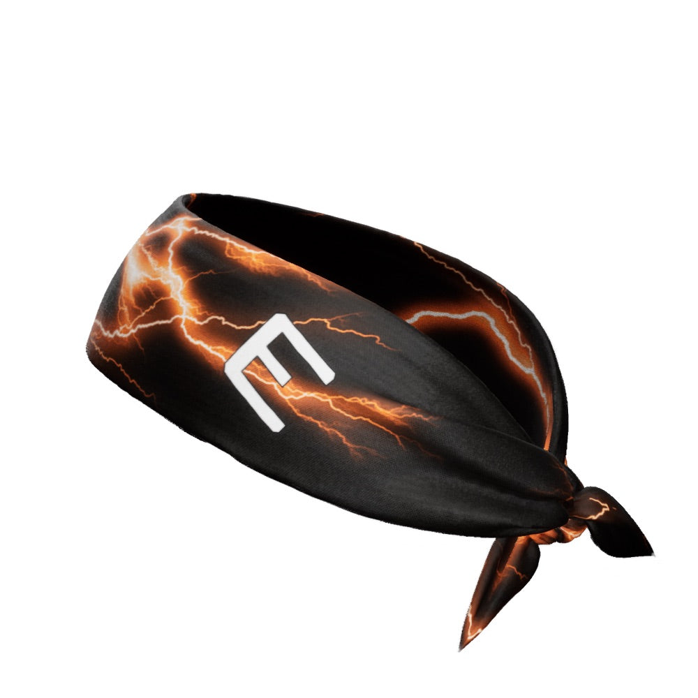 Orange Lightning Tie Headband