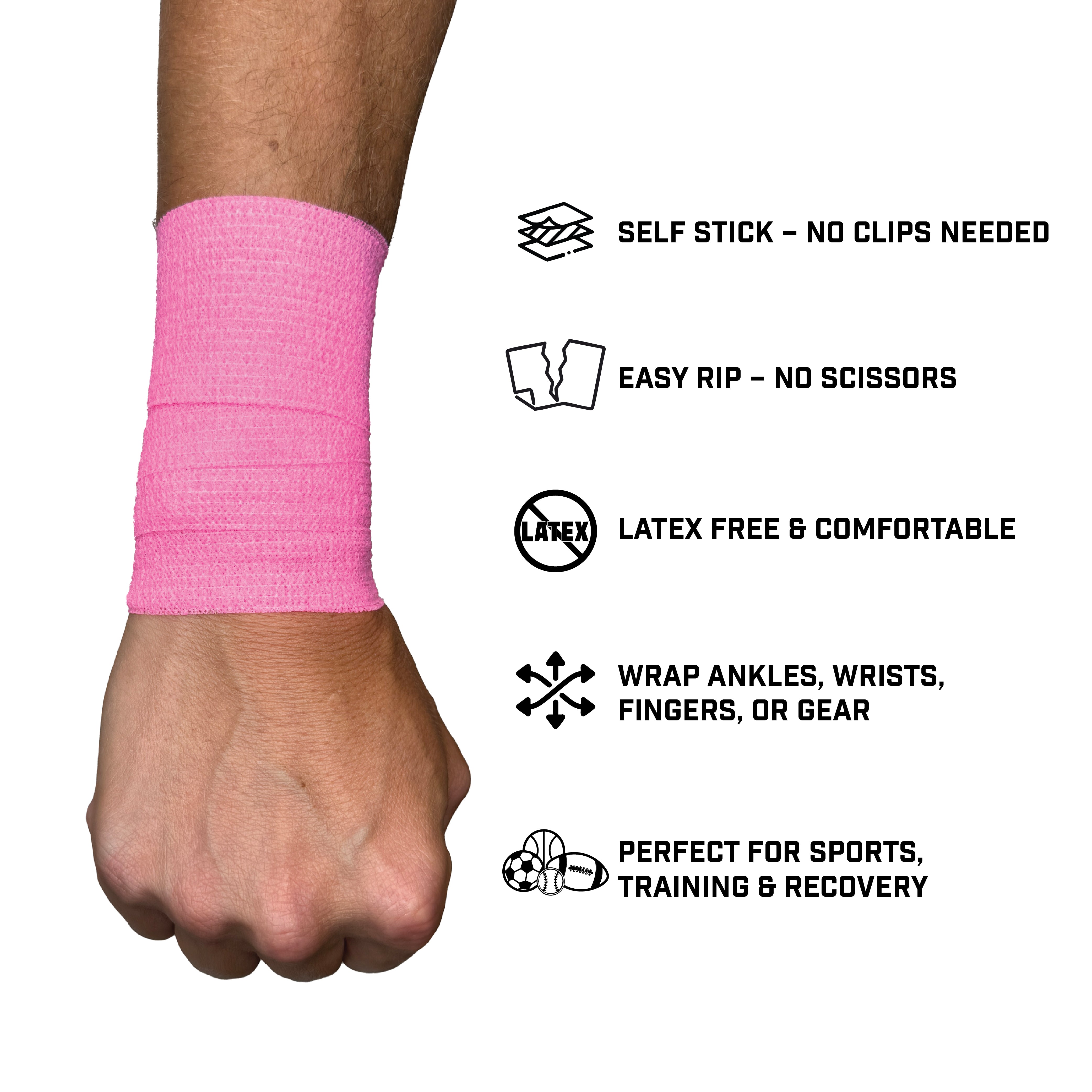 Pink Self Stick Athletic Tape