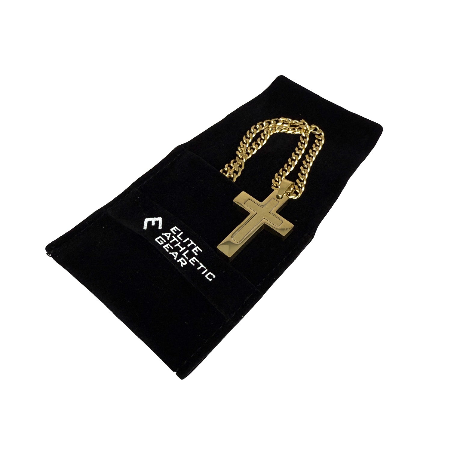 Pro Legacy Cross Pendant Necklace - 14K Gold Plated Stainless Steel