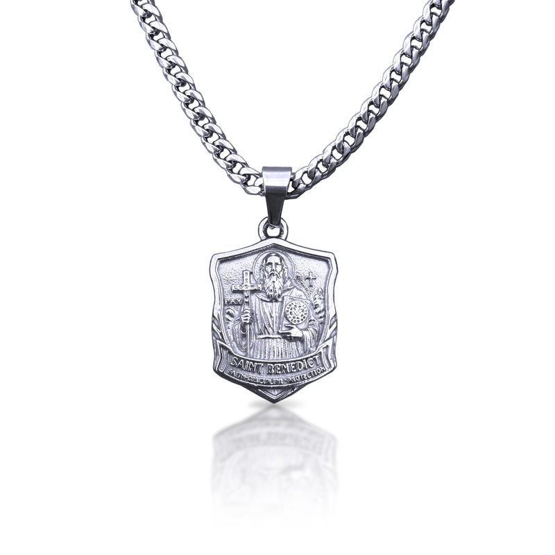 Pro Saint Benedict Pendant Necklace - Stainless Steel