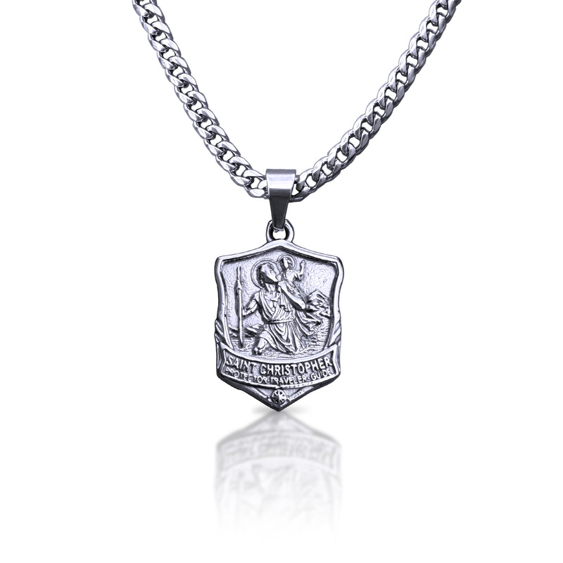 Pro Saint Christopher Pendant Necklace - Stainless Steel