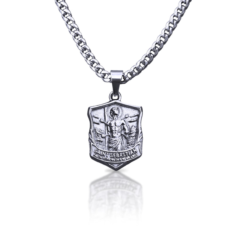 Pro Saint Sebastian Pendant Necklace - Stainless Steel