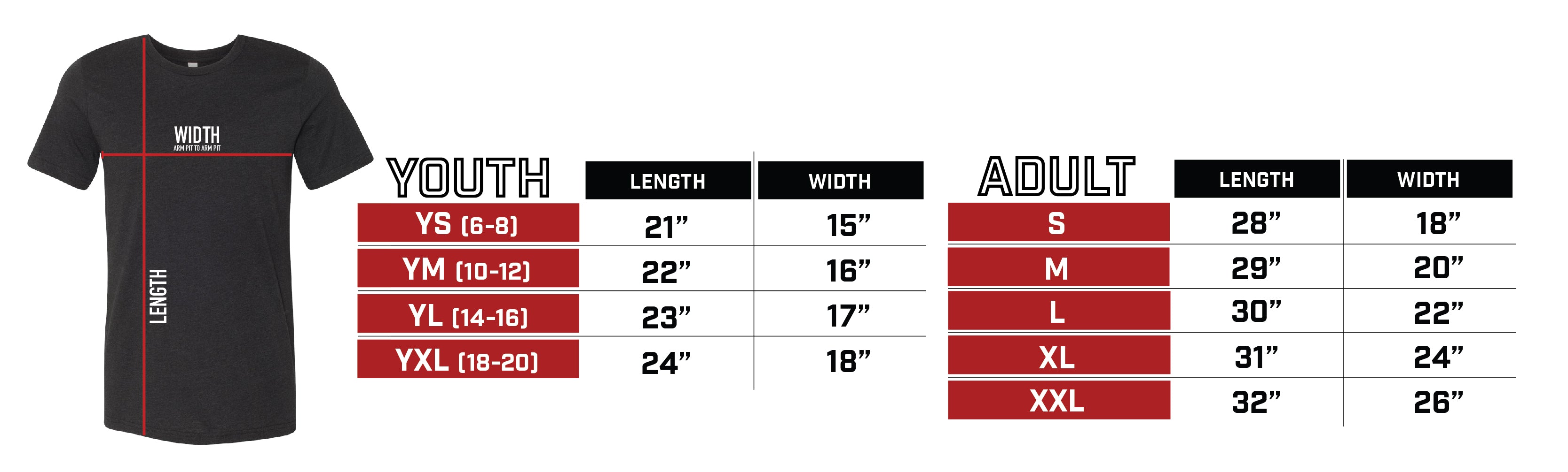 T-SHIRT SIZE GUIDE