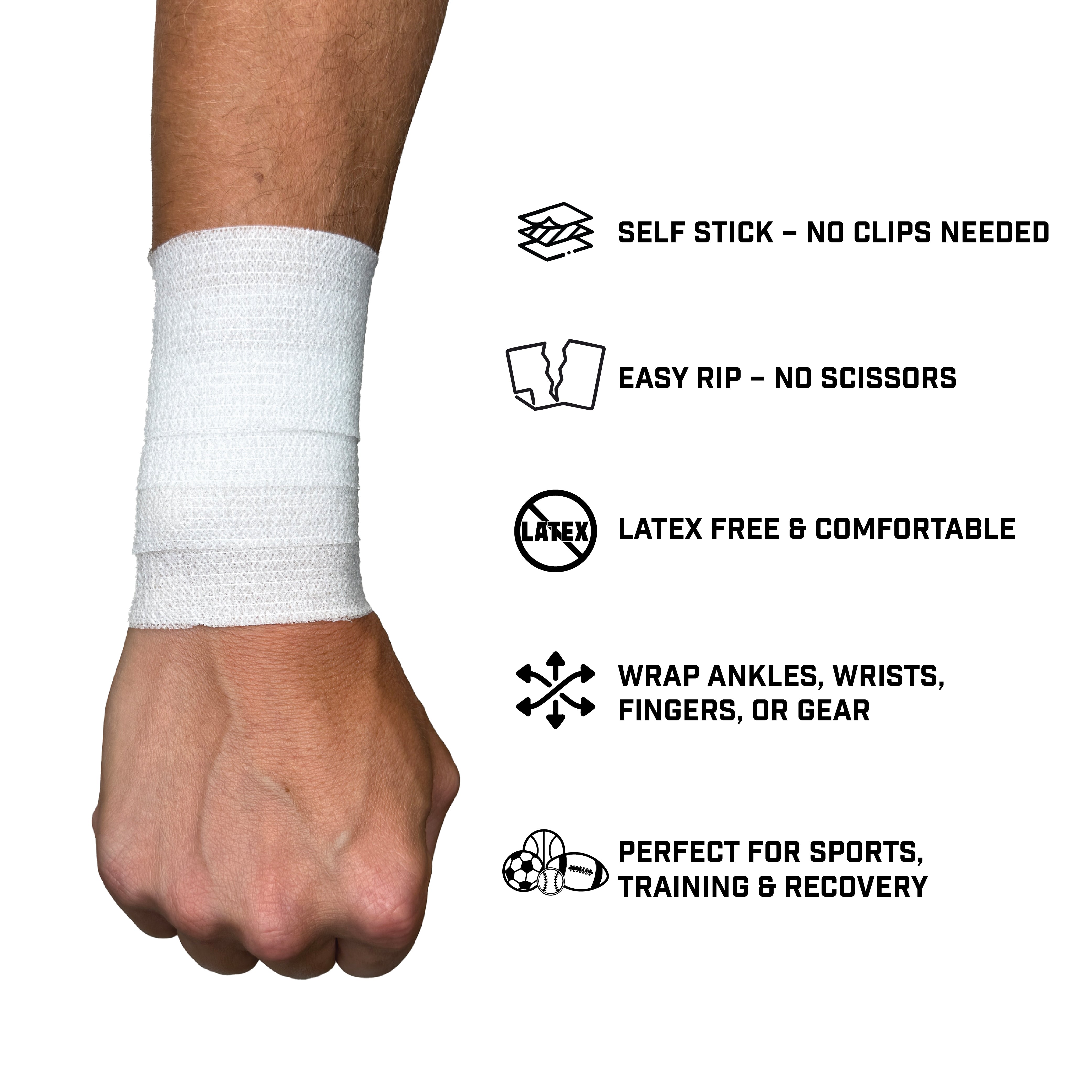 White Self Stick Athletic Tape