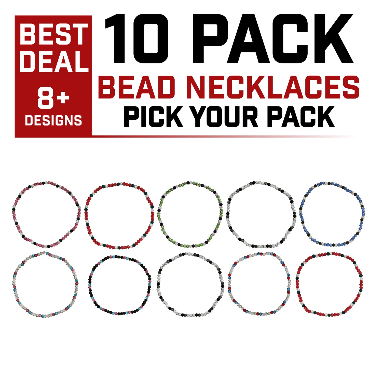 10 Pack Bead Necklaces | Pick Your Pack