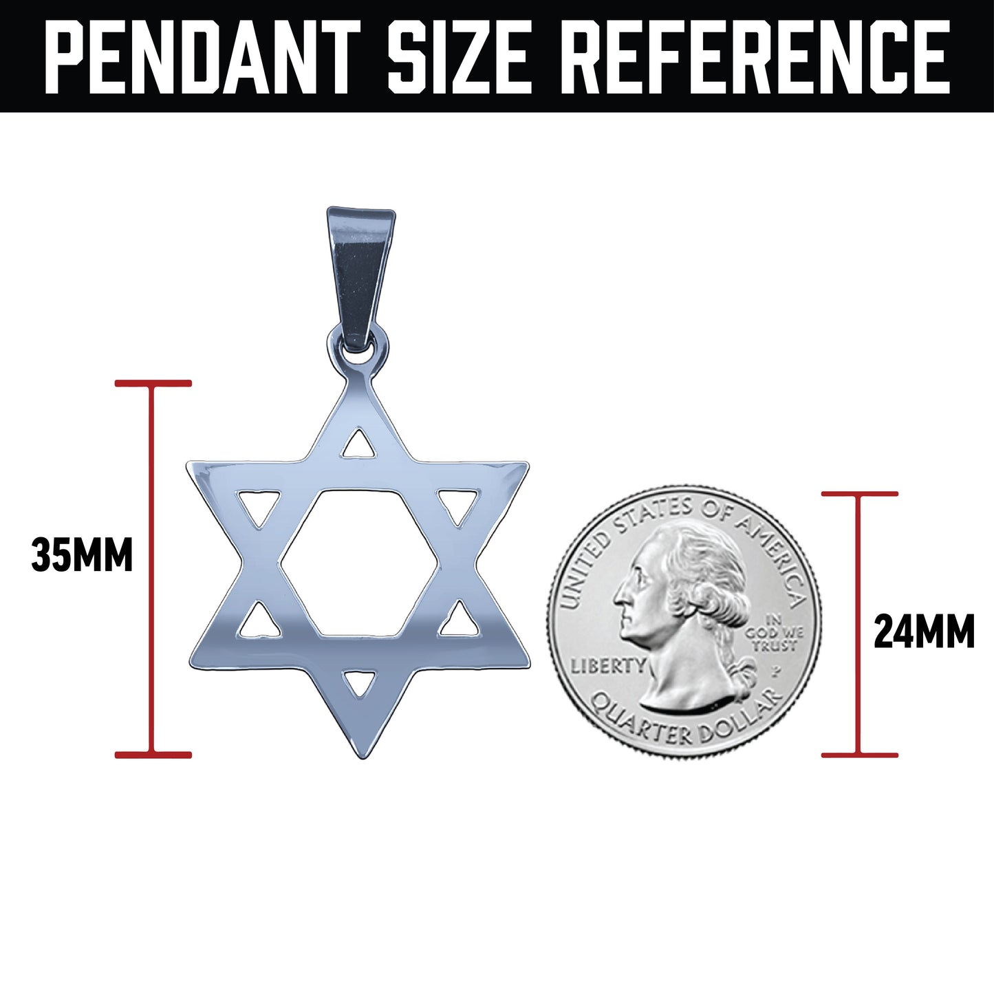 Pro Star of David Pendant Necklace - Stainless Steel