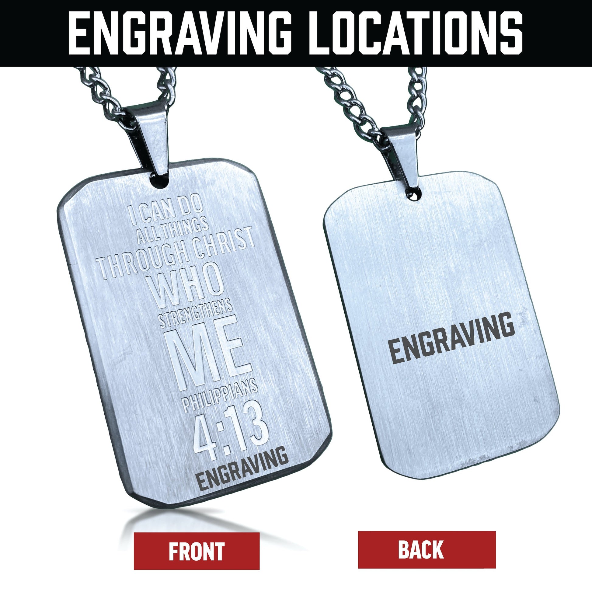 Philippians 4:13 Pendant Necklace - Stainless Steel