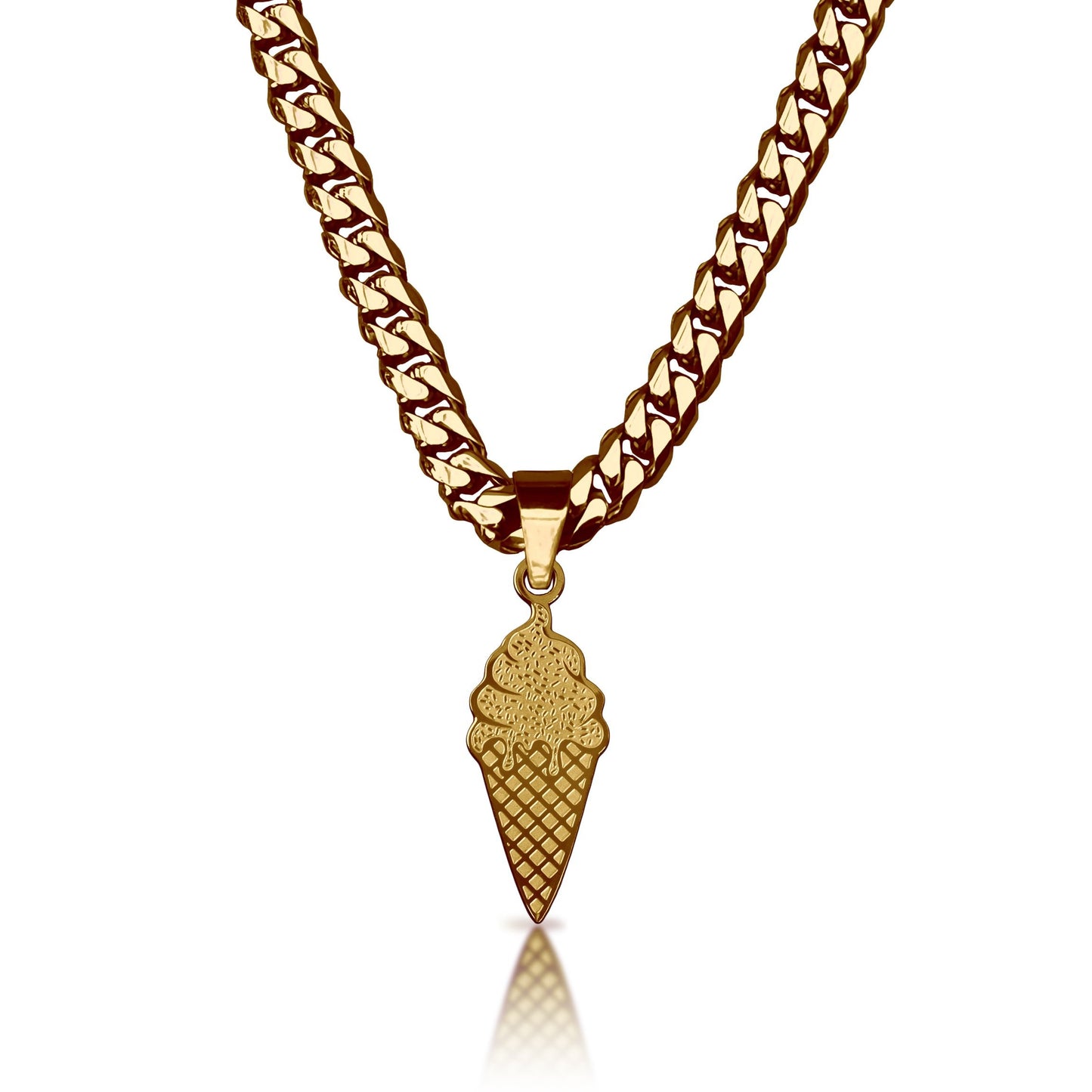 Pro Ice Cream Pendant Necklace - 14K Gold Plated Stainless Steel