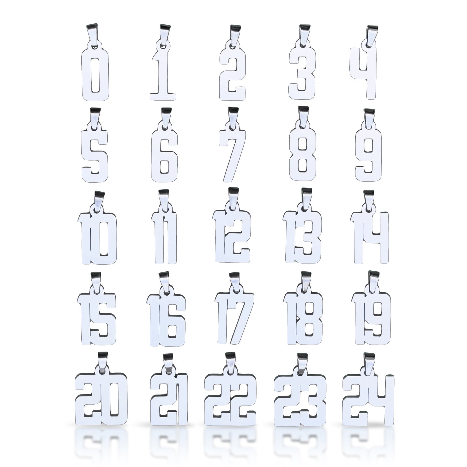 Custom Number Pendant Necklace - Stainless Steel