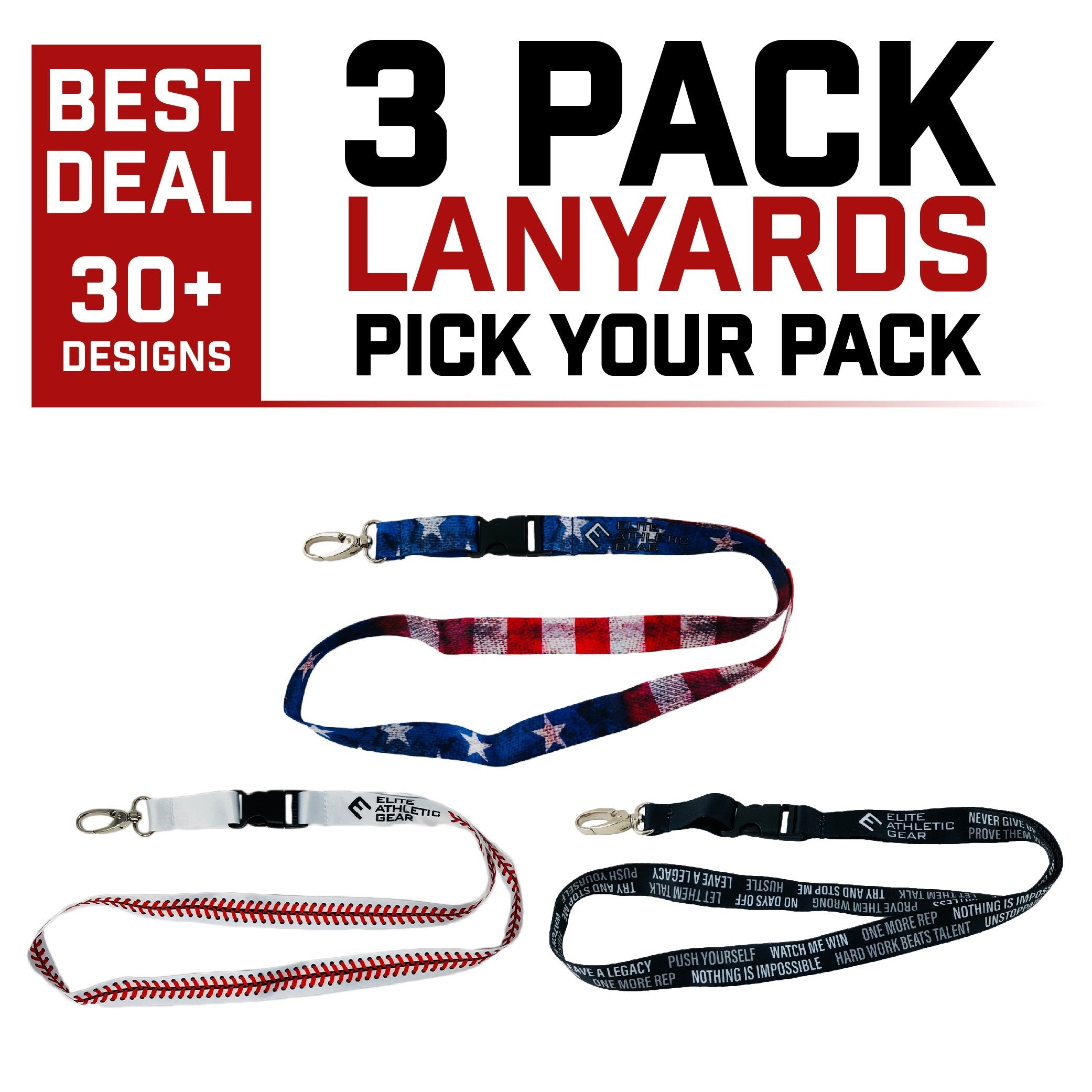 elite athletic gear 3 Pack Lanyards | Pick Your Pack
