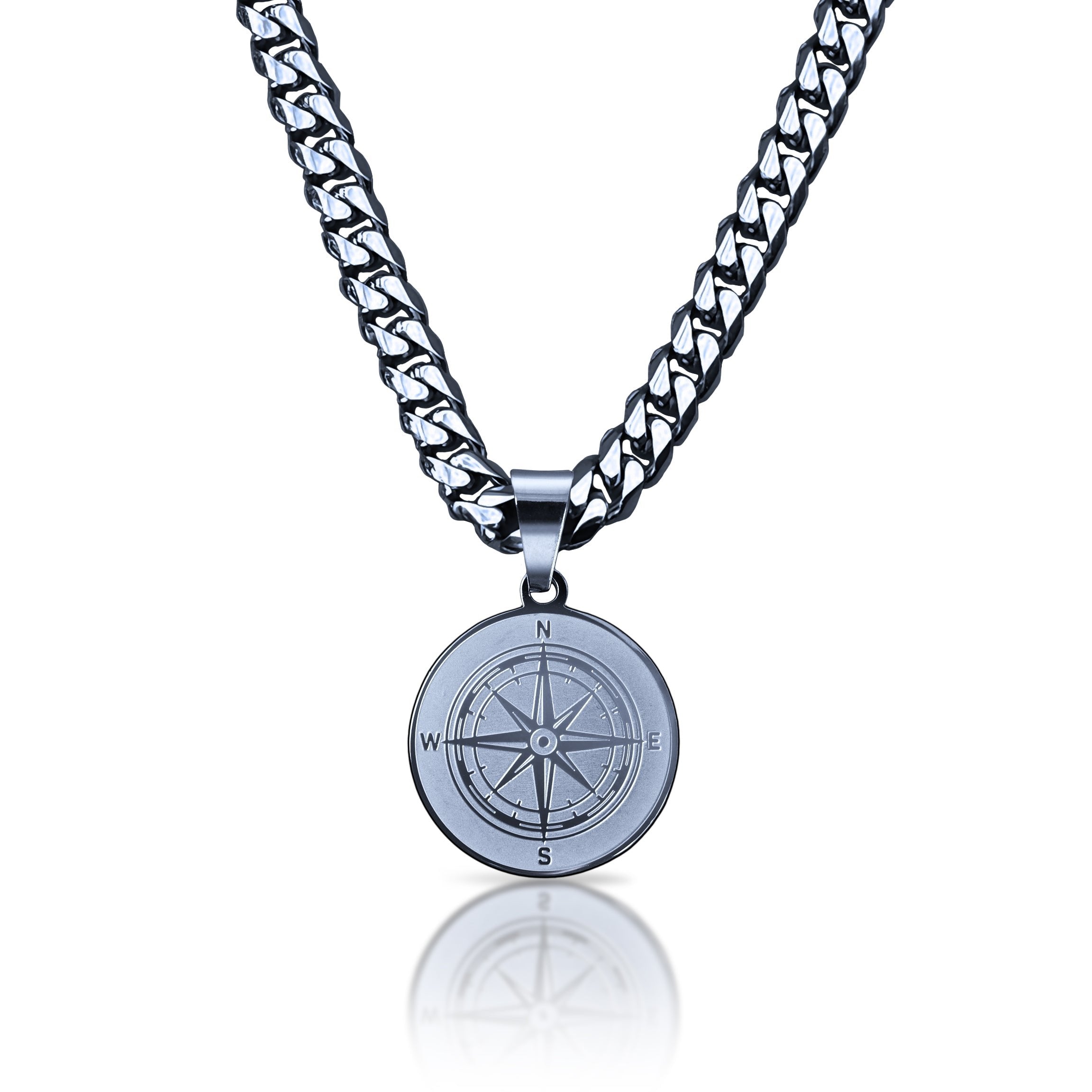 Pro Compass Pendant Necklace - Stainless Steel