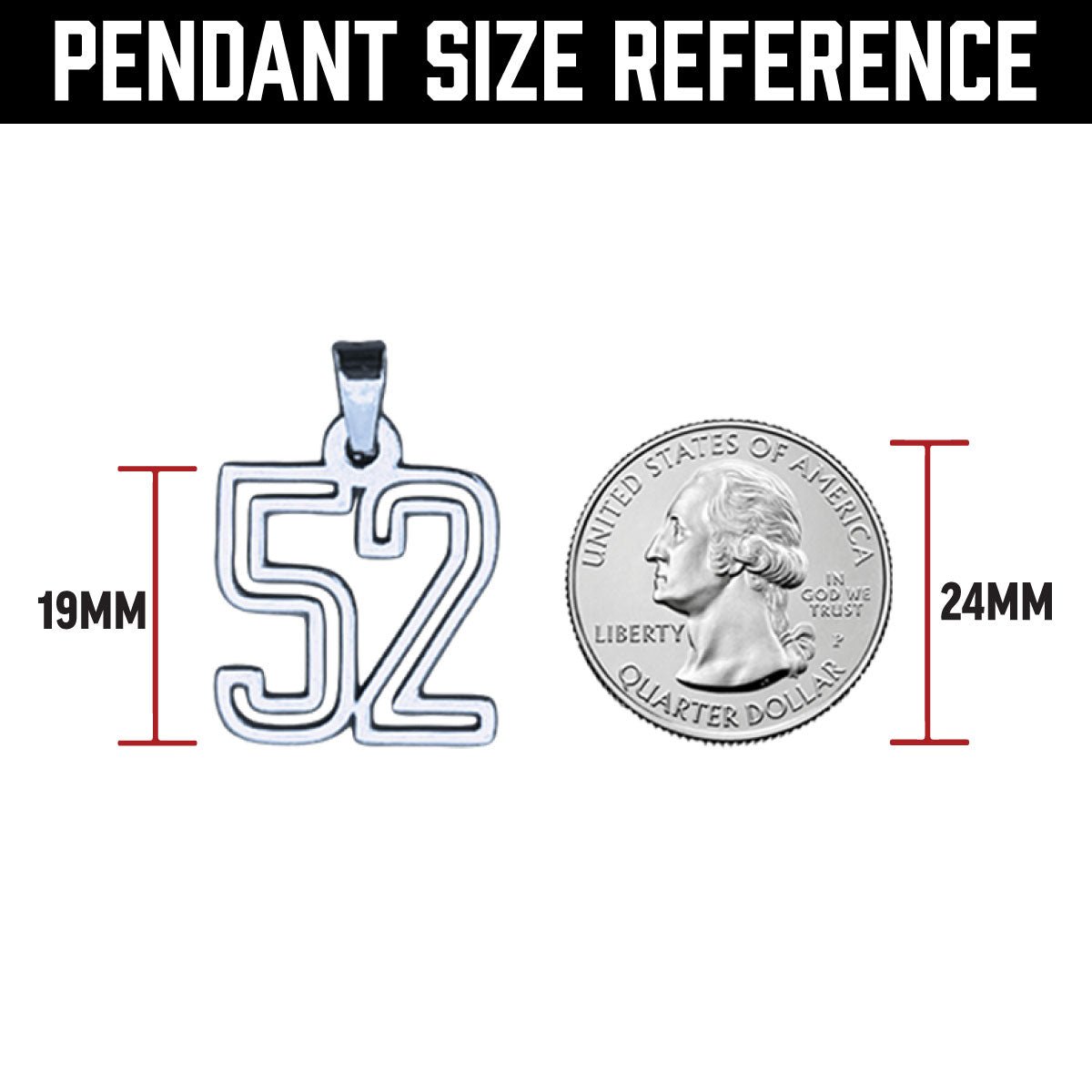 00-09 Varsity Number Pendant Necklace - Stainless Steel