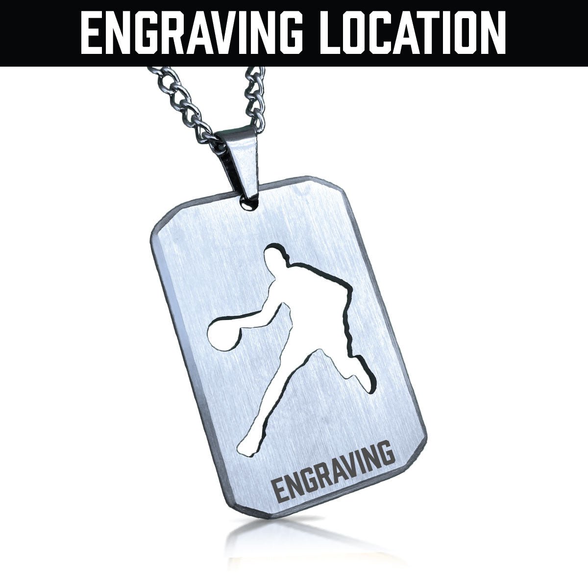 Basketball Cut Out Pendant Necklace - Stainless Steel