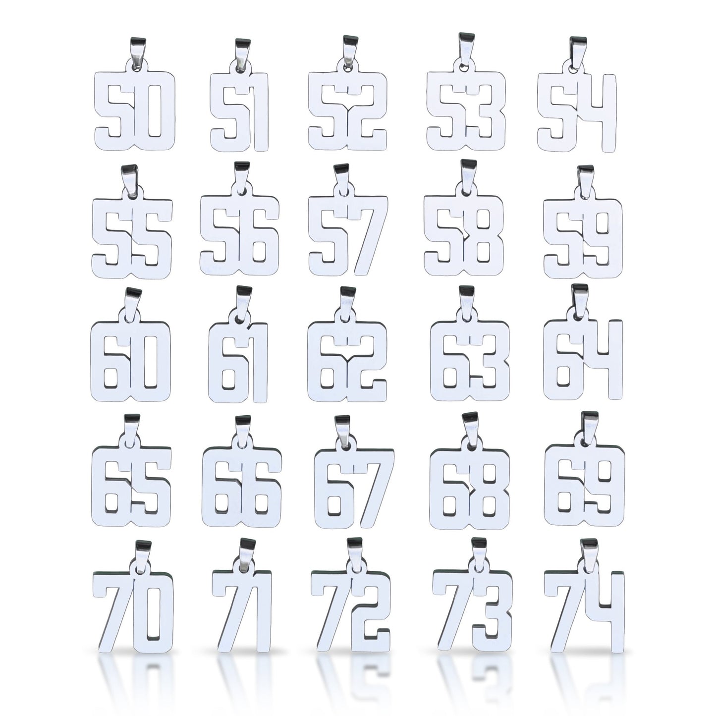 Custom Number Pendant Necklace - Stainless Steel