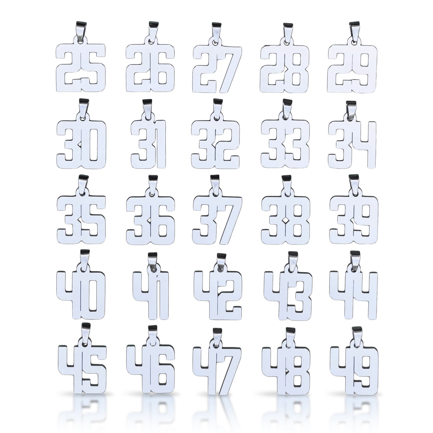 Custom Number Pendant Necklace - Stainless Steel