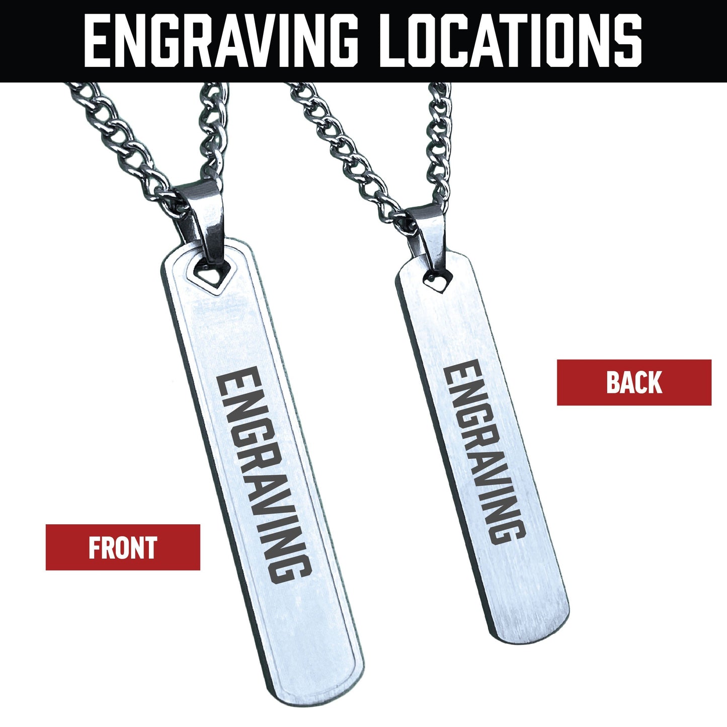 Bar Pendant Necklace - Stainless Steel