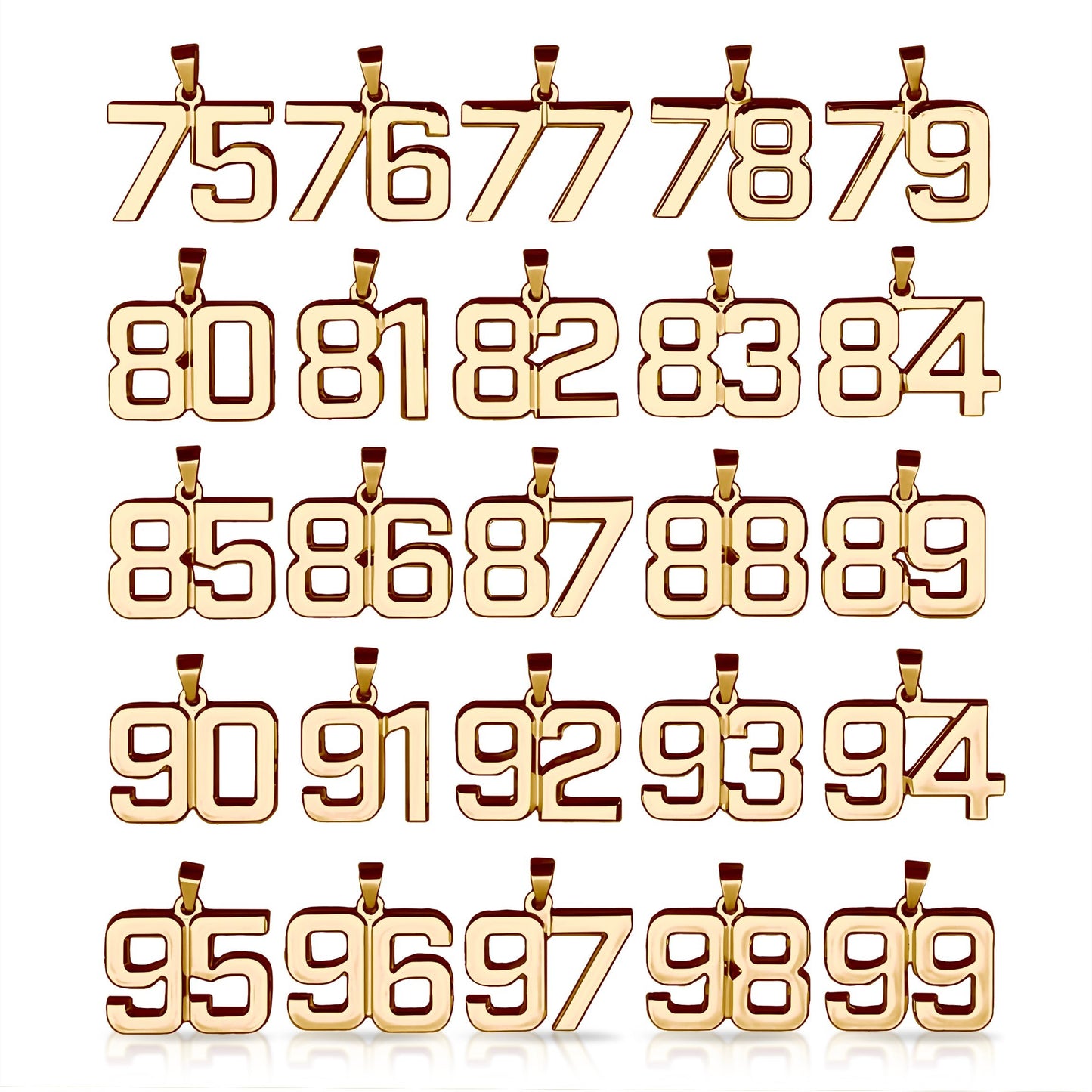 Pro Number Pendant - 14K Gold Plated Stainless Steel