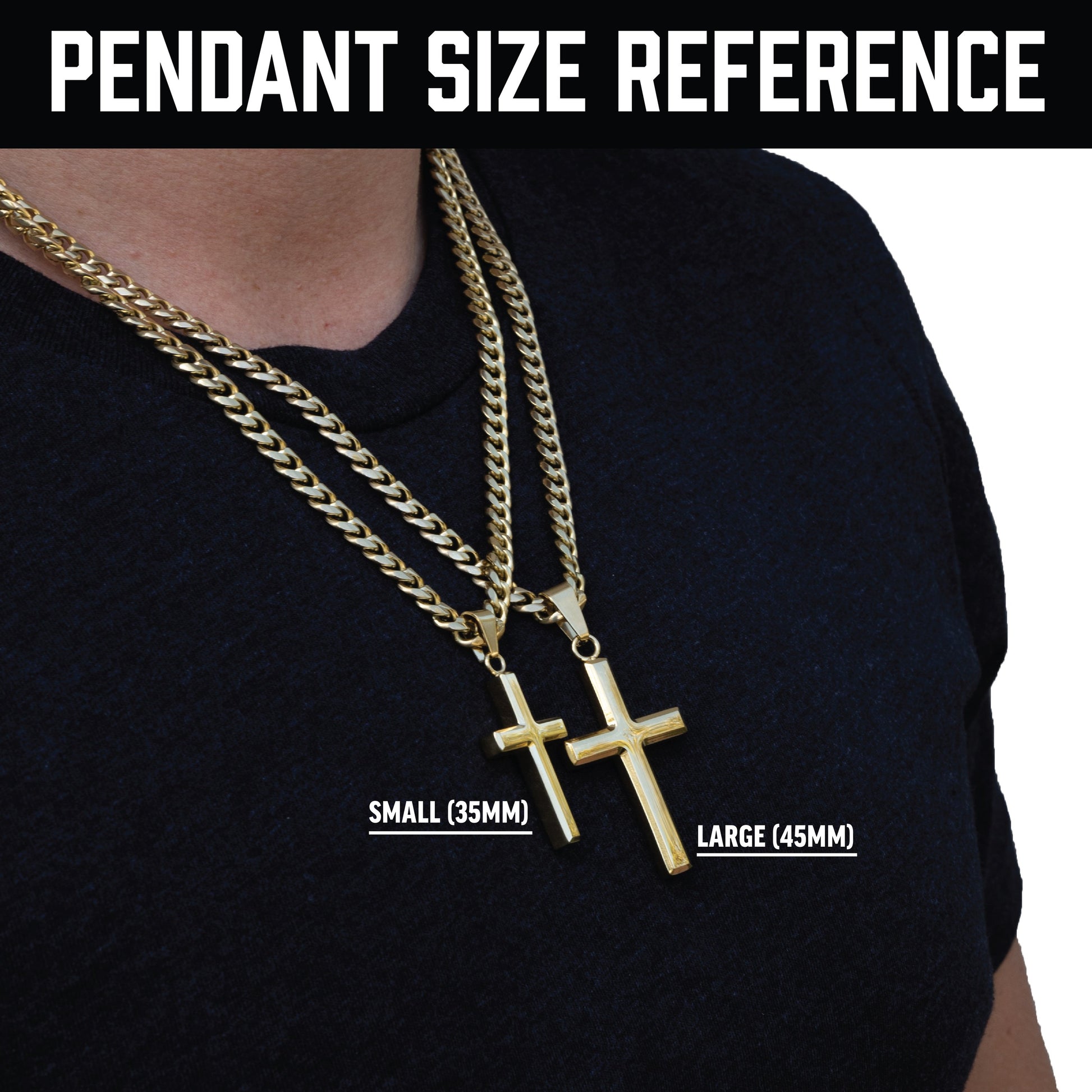 Pro Cross Pendant Necklace - 14K Gold Plated Stainless Steel