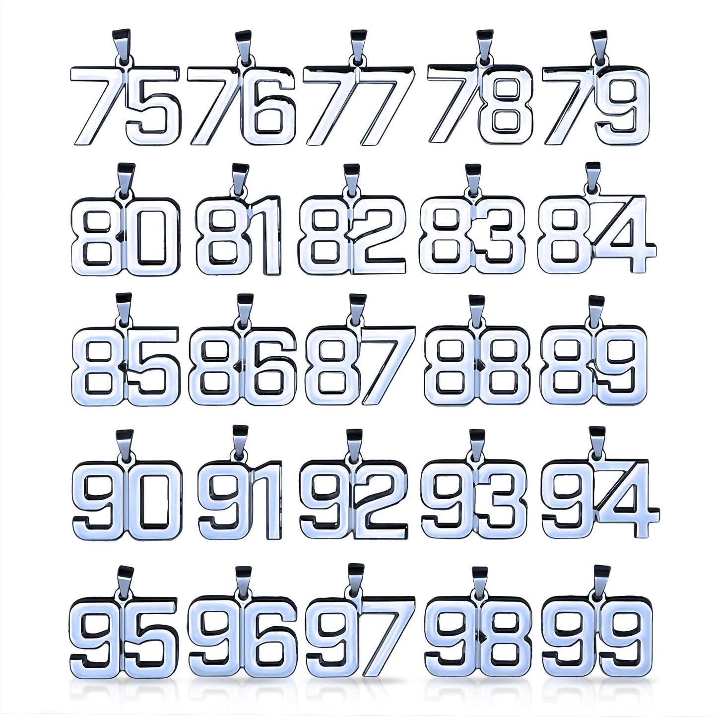 Pro Number Pendant - Stainless Steel