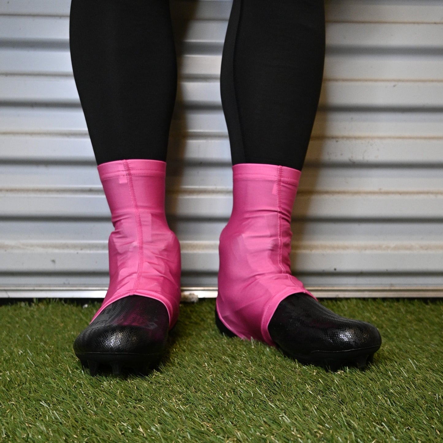 Faith Cross Pink Cleat Covers (Spats)