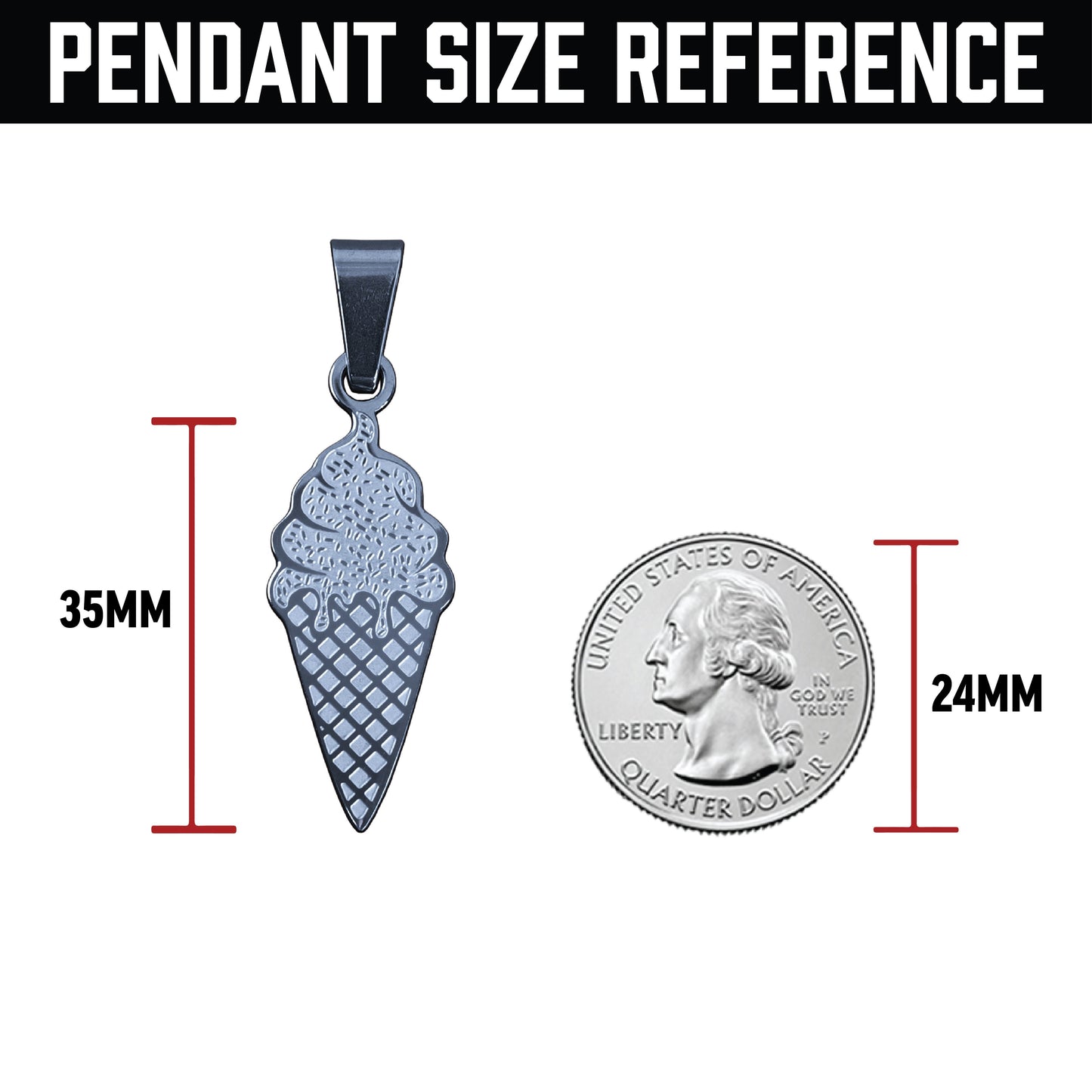 Pro Ice Cream Pendant Necklace - Stainless Steel