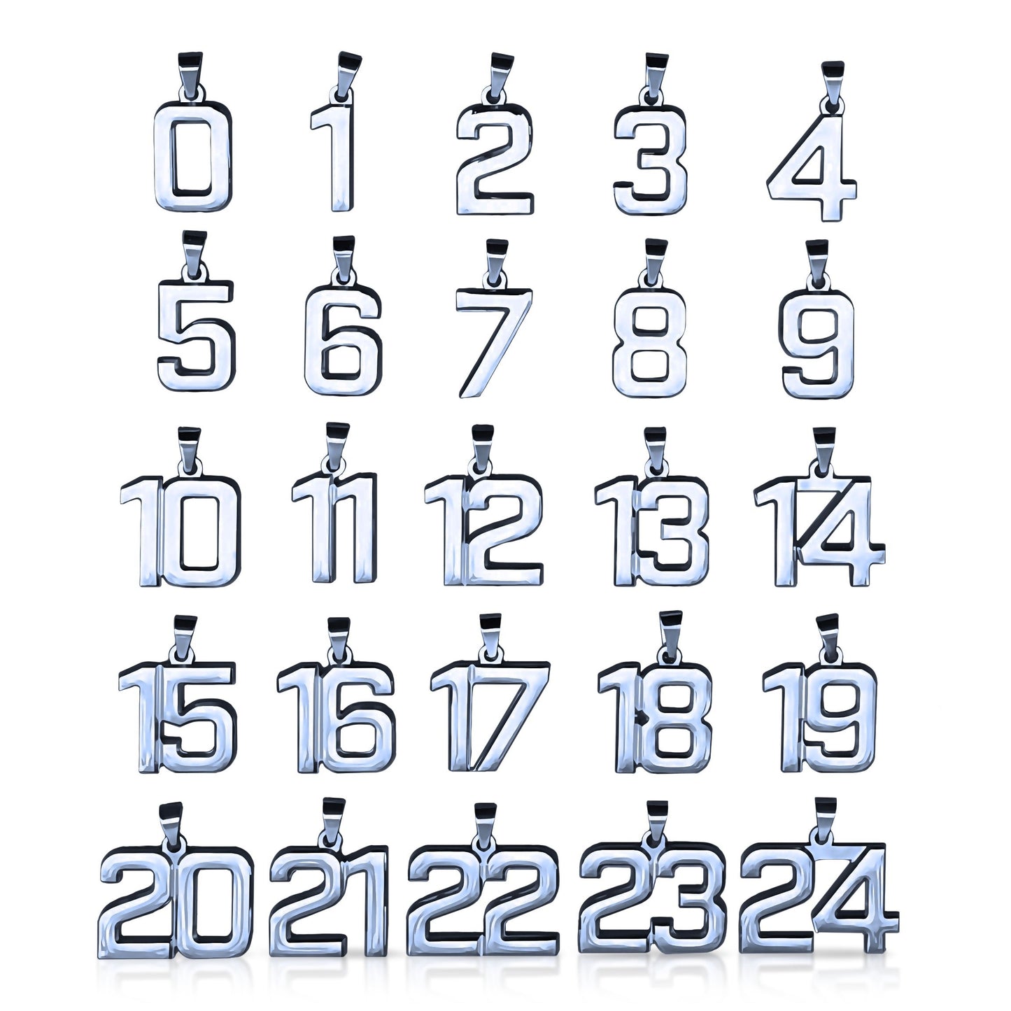 Pro Number Pendant - Stainless Steel