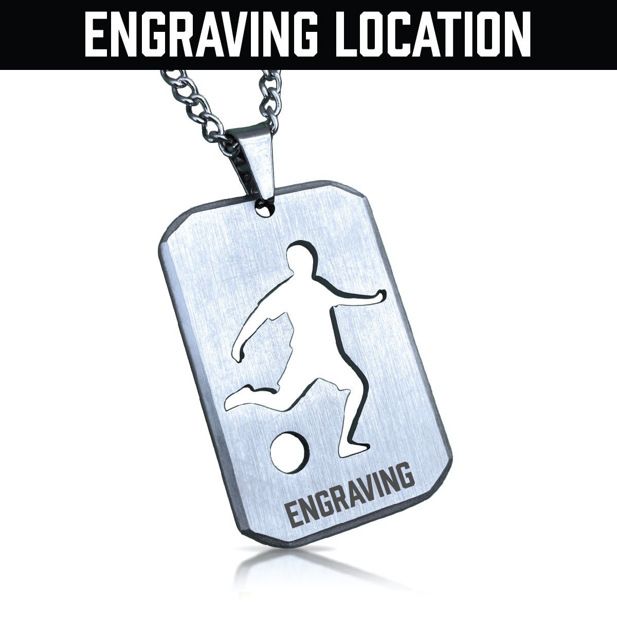 Soccer Cut Out Pendant Necklace - Stainless Steel