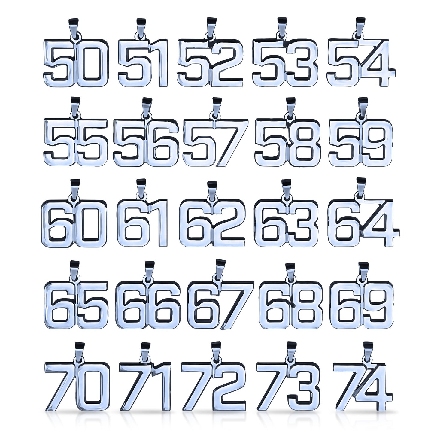 Pro Number Pendant - Stainless Steel