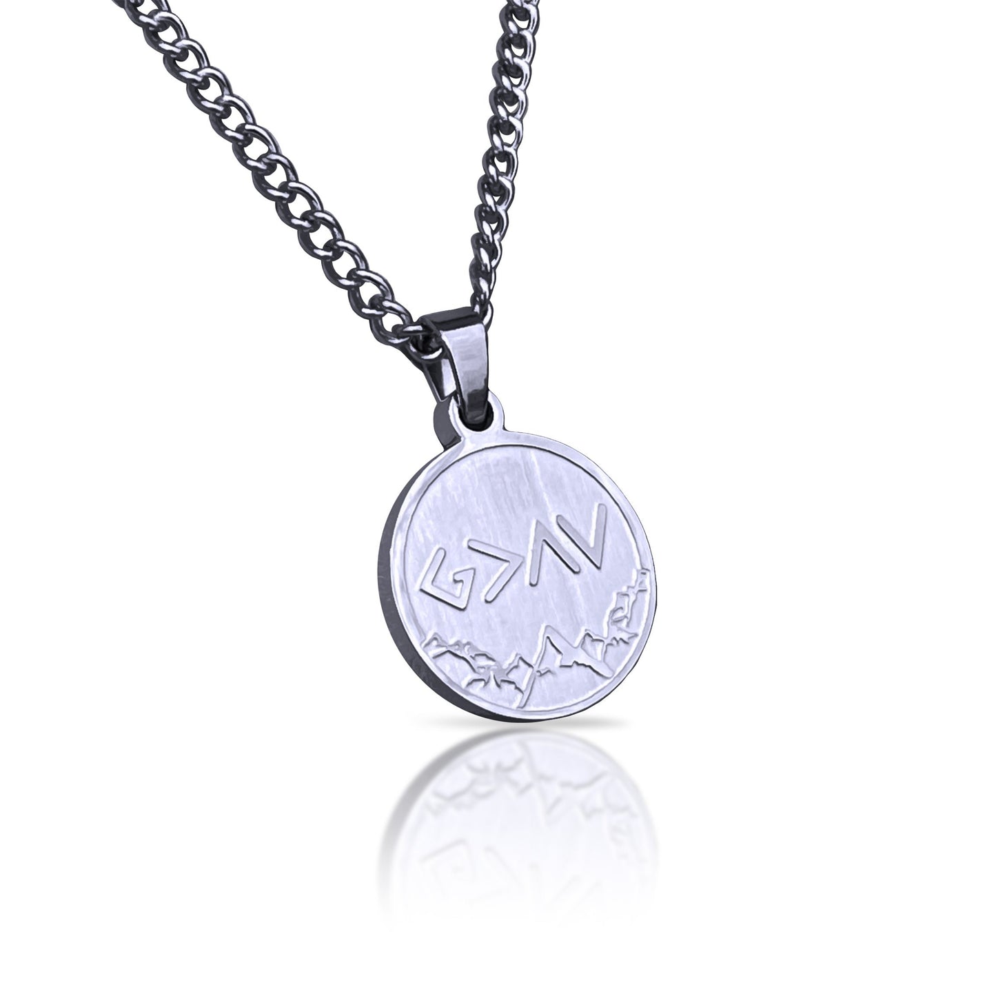 God Is Greater Than The Highs and Lows Pendant - Stainless Steel