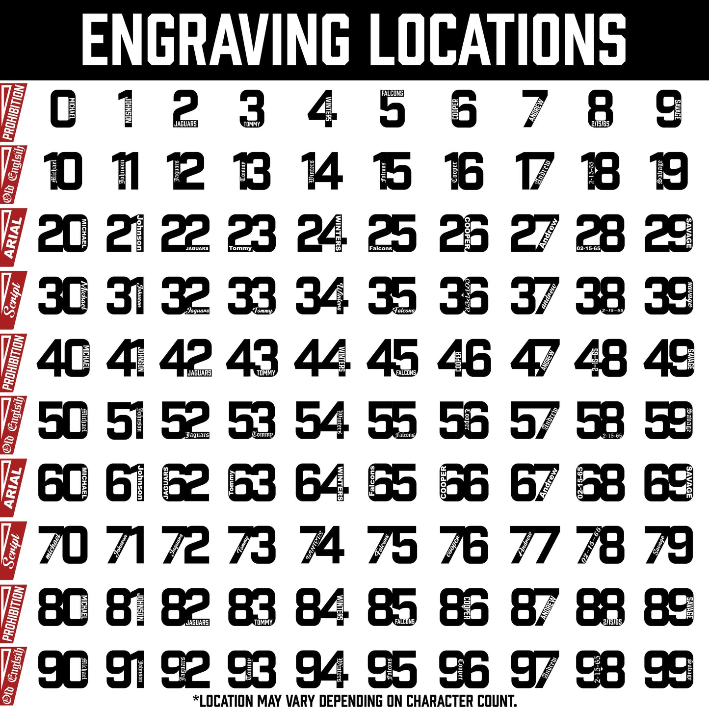 Pro Number Pendant - Stainless Steel