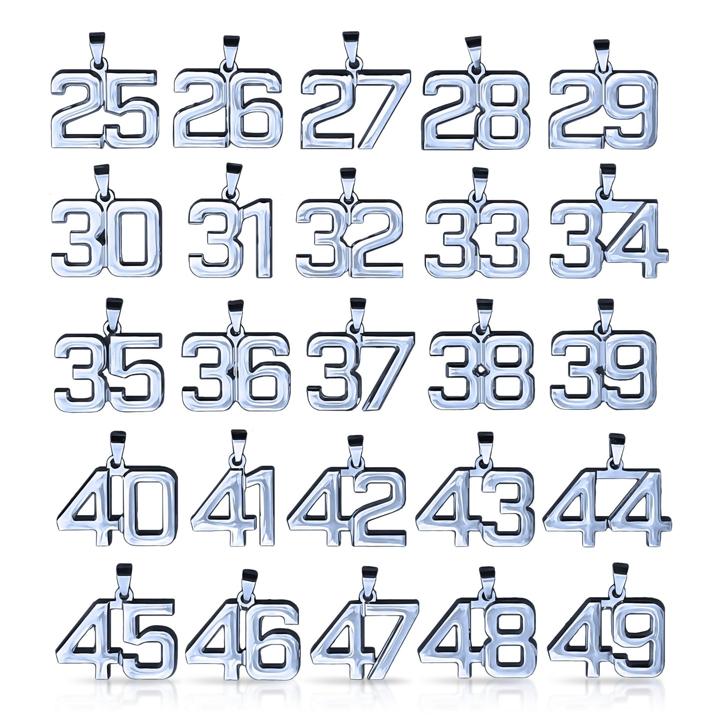 Pro Number Pendant - Stainless Steel