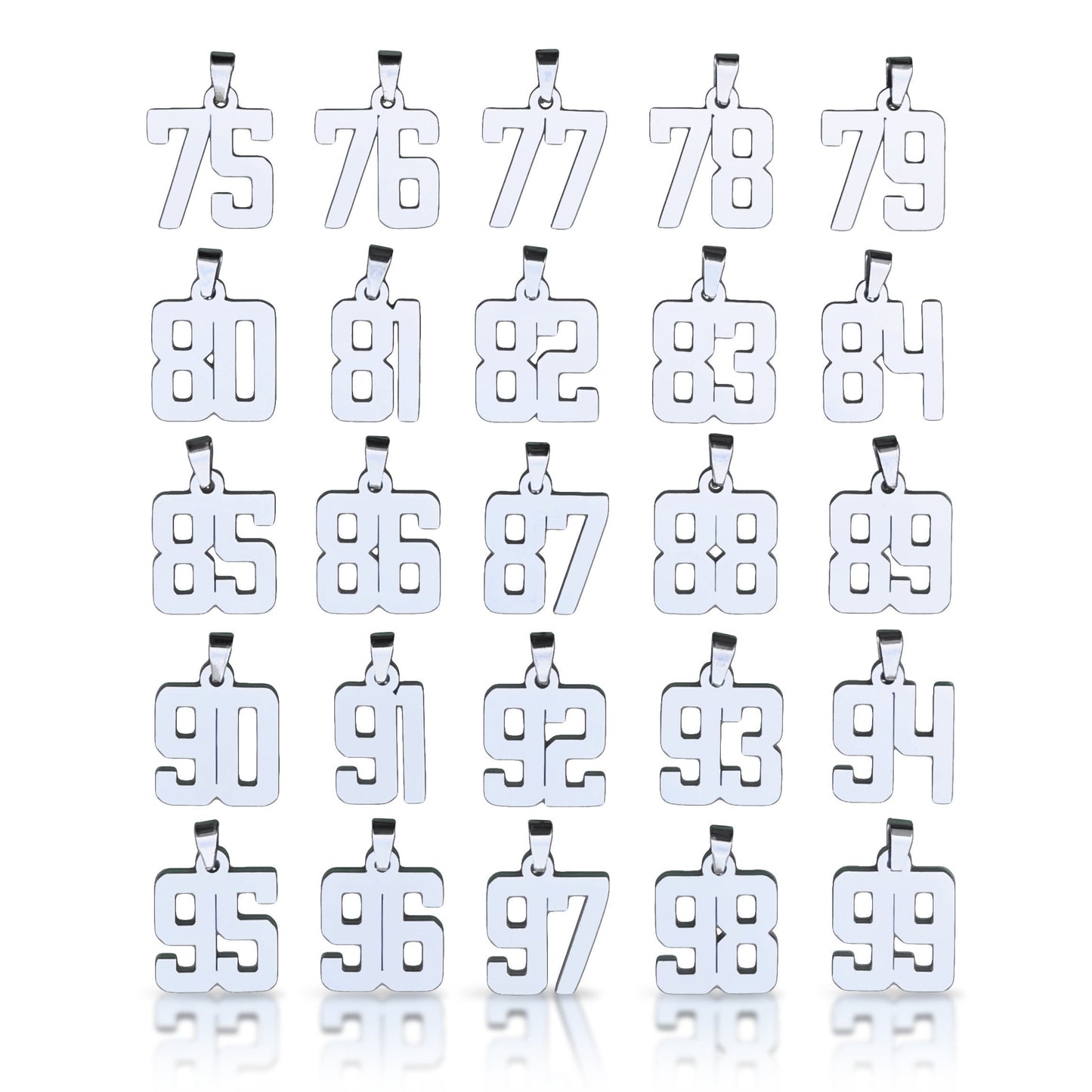 Custom Number Pendant Necklace - Stainless Steel