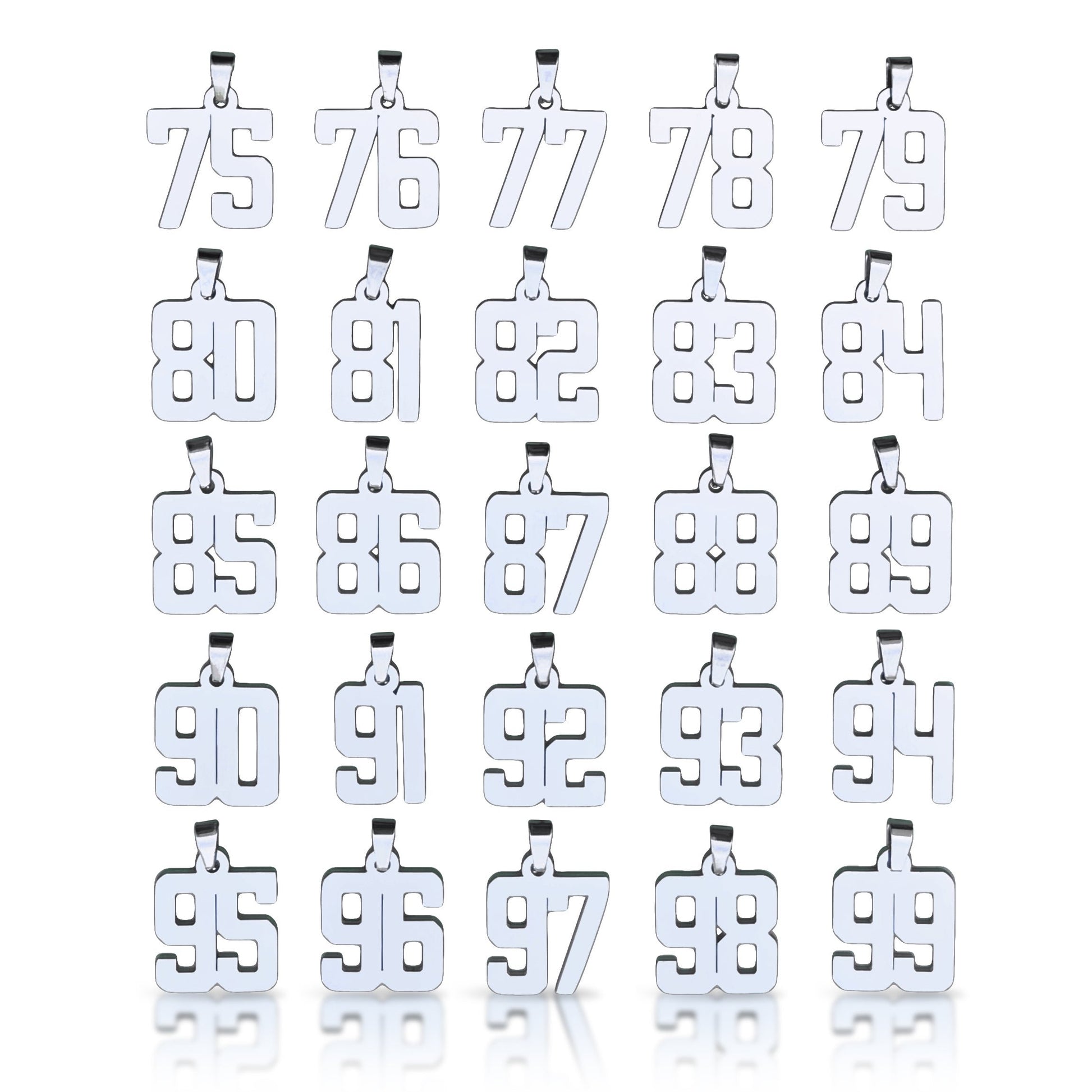 Custom Number Pendant Necklace - Stainless Steel