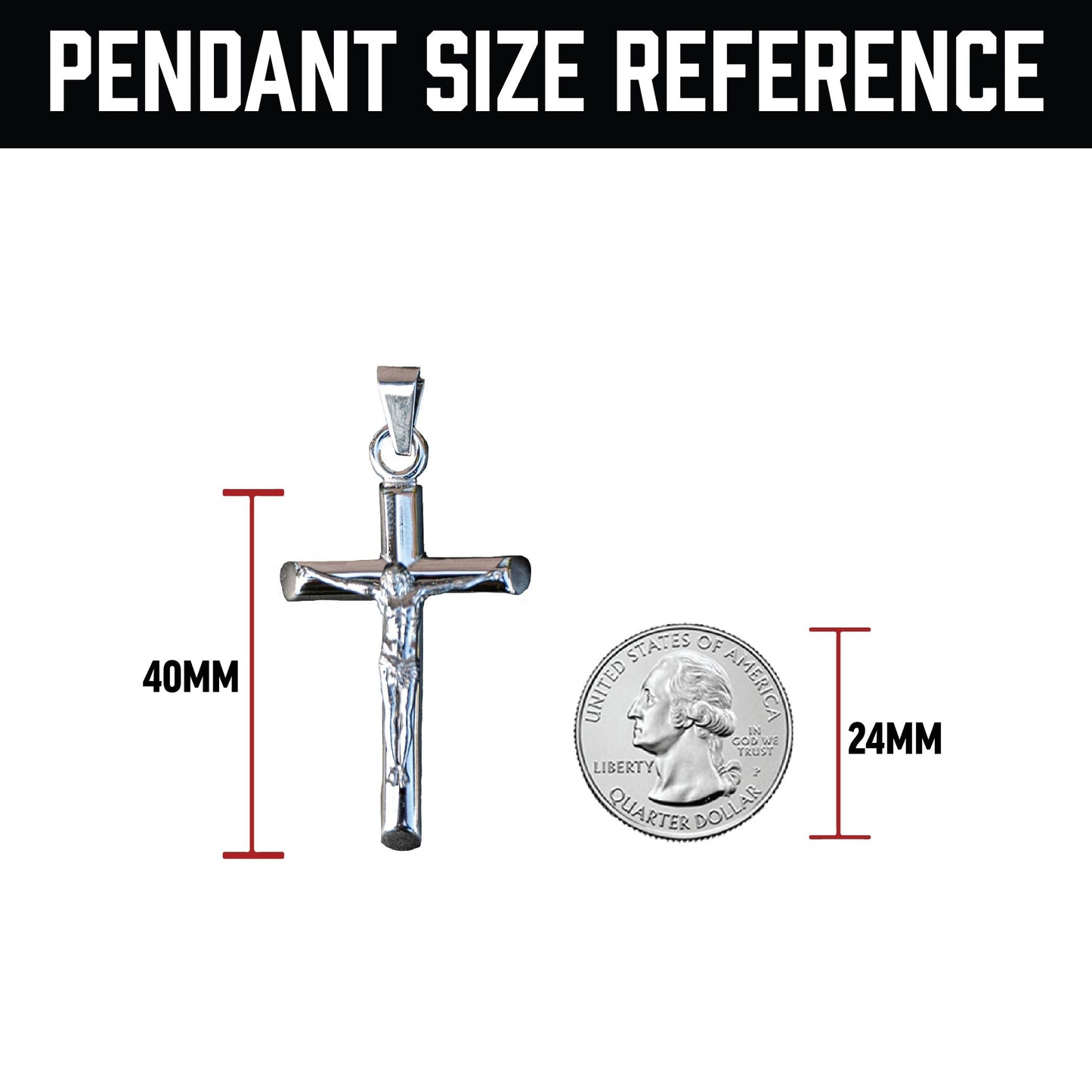 Pro Crucifix Pendant Necklace Pendant Necklace - Stainless Steel