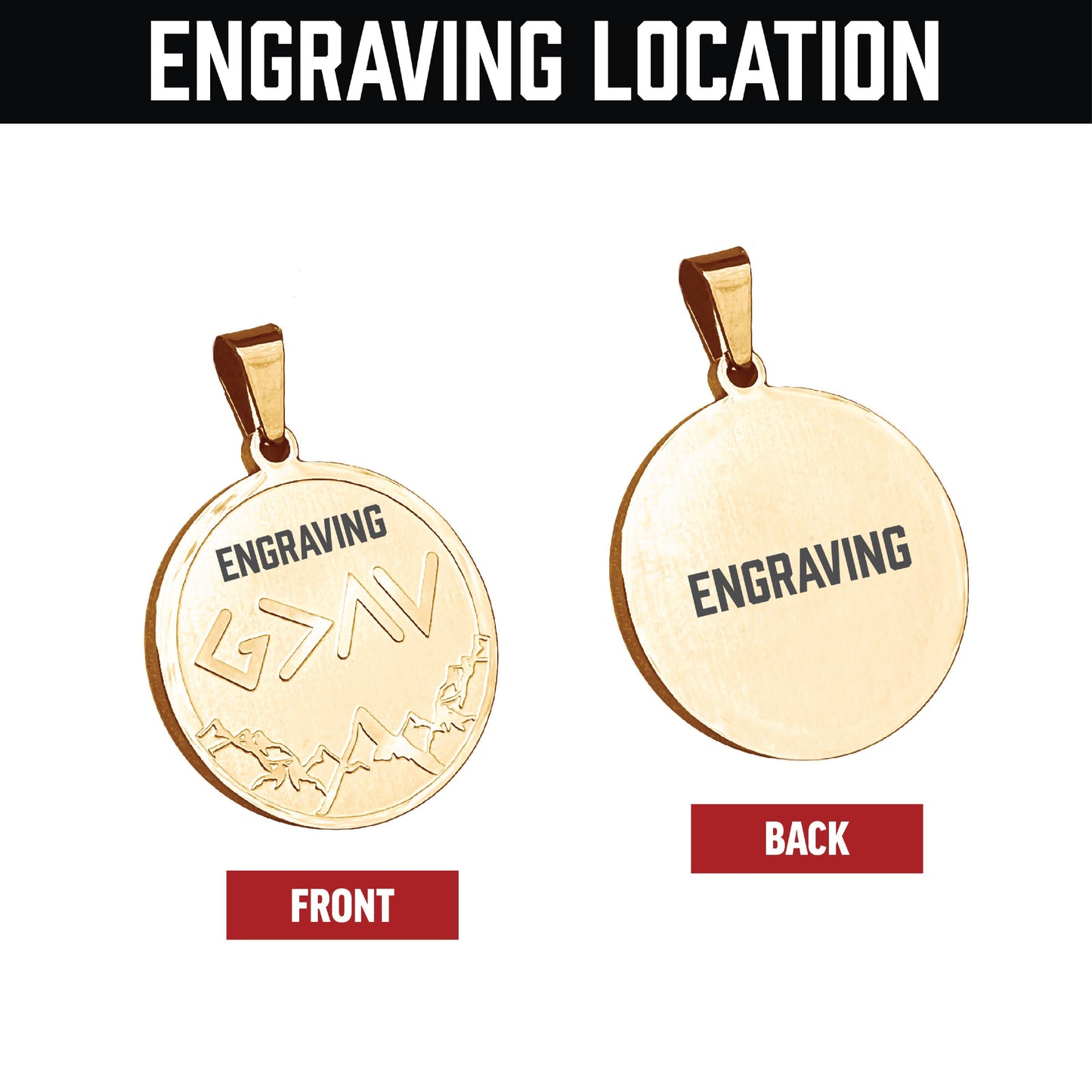 Pro God Is Greater Than The Highs and Lows Pendant Pendant - 14K Gold Plated Stainless Steel
