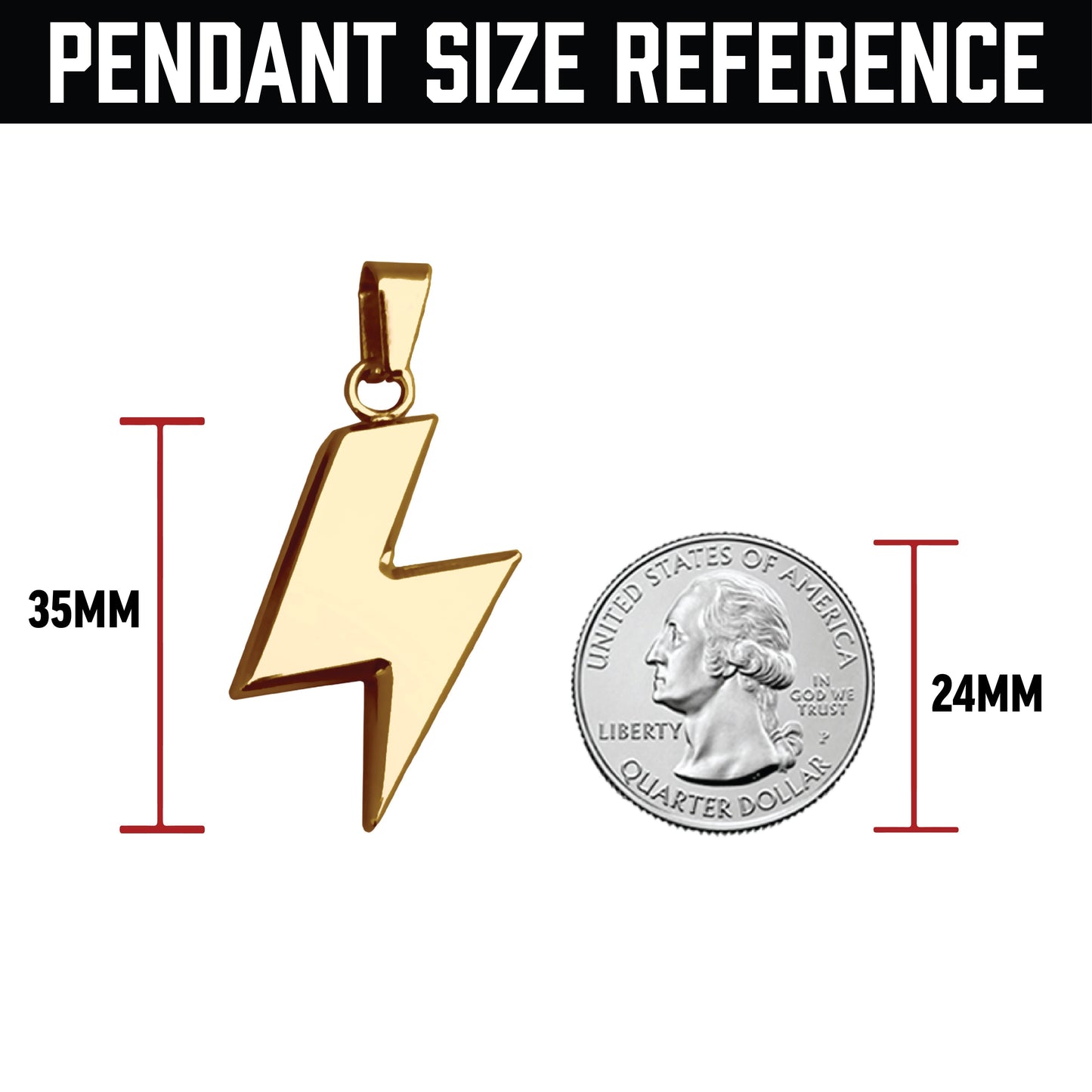 Pro Lightning Bolt Pendant - 14K Gold Plated Stainless Steel