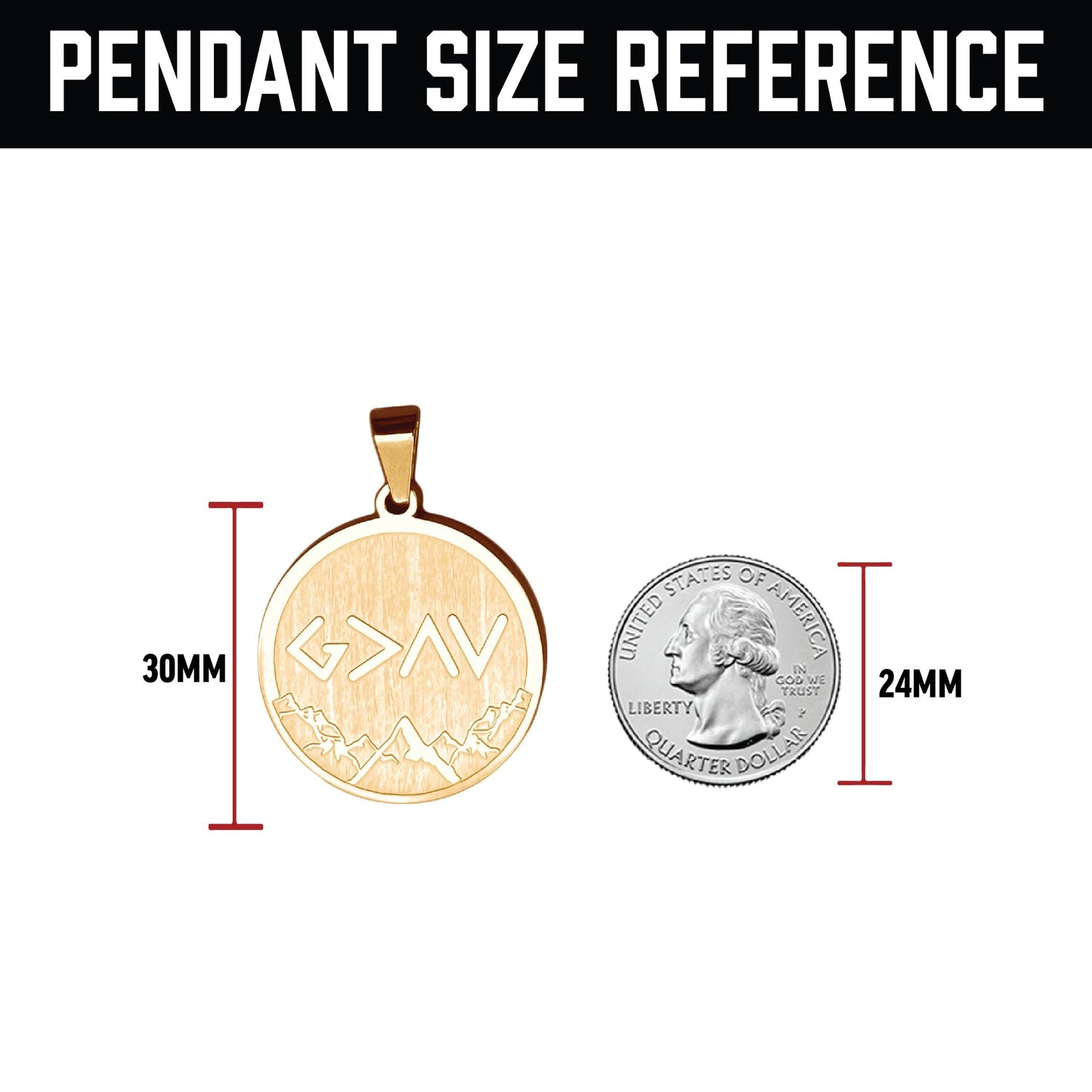 Pro God Is Greater Than The Highs and Lows Pendant Pendant - 14K Gold Plated Stainless Steel