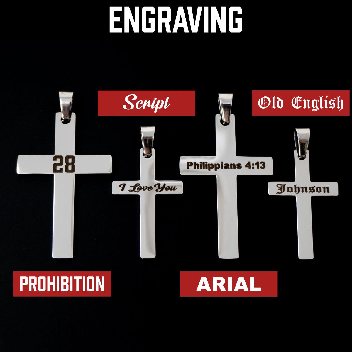 Cross Pendant Necklace - Stainless Steel